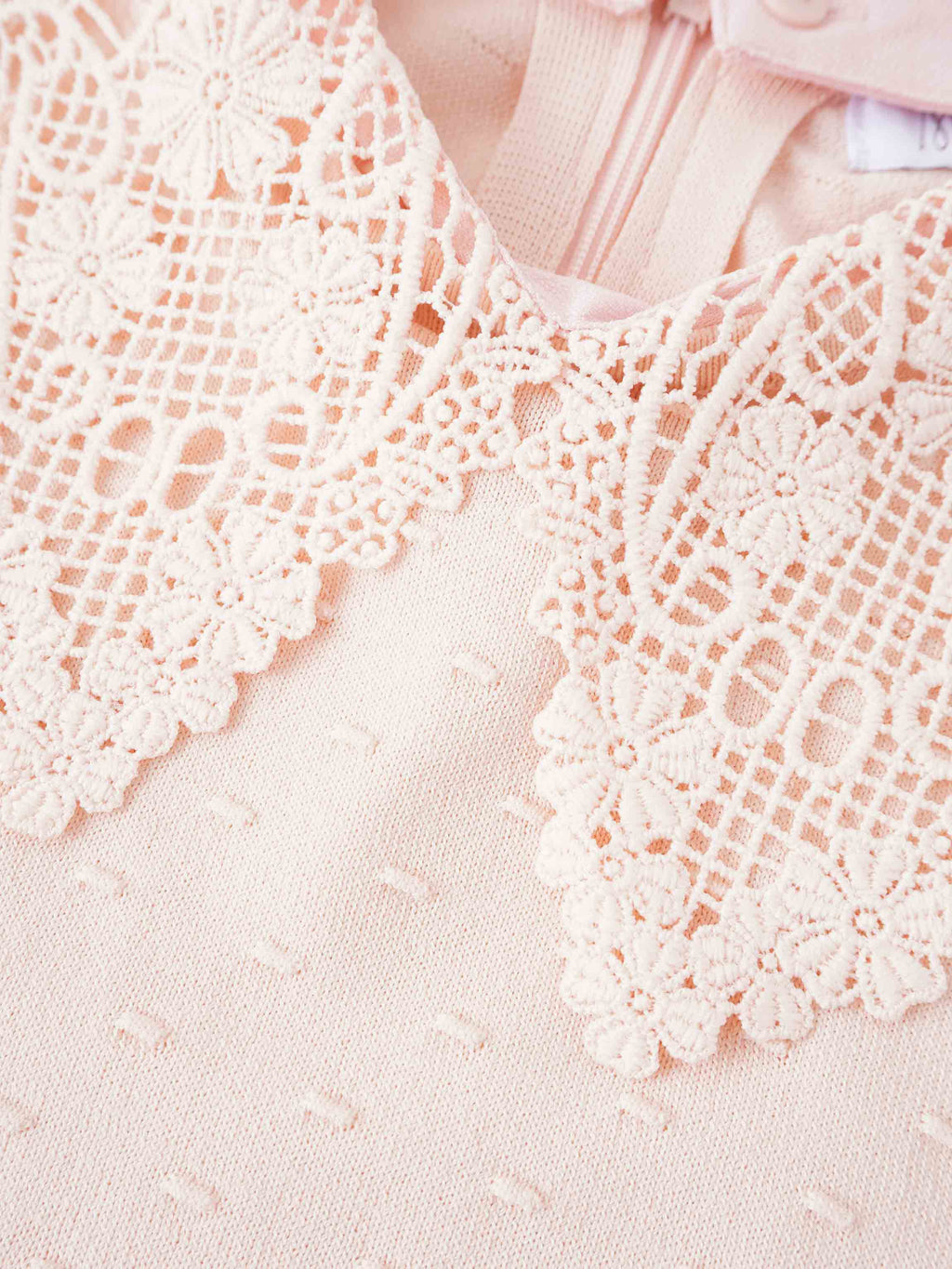 Crew Neck Pebbled Sweater-Pink