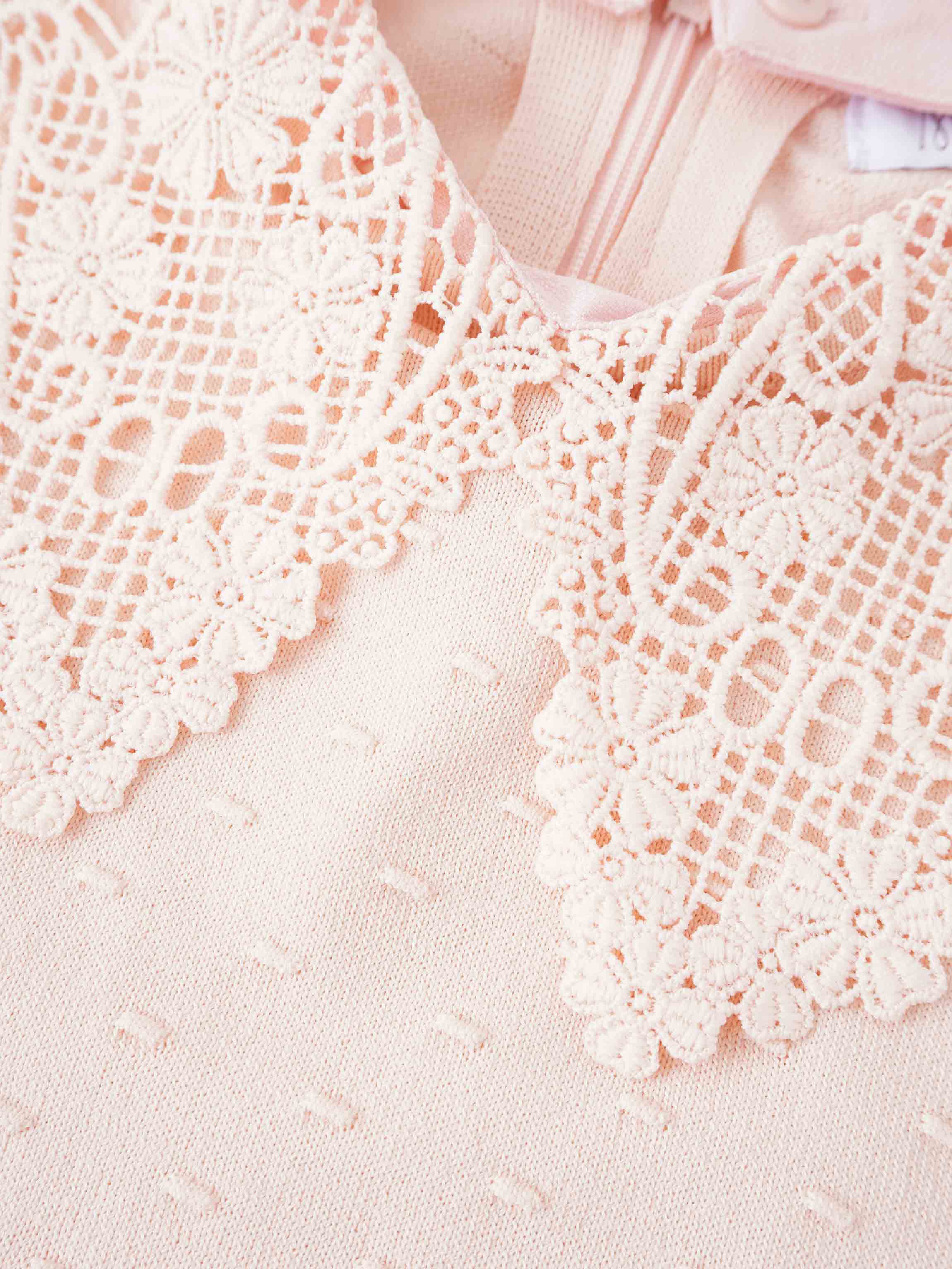 Crew Neck Pebbled Sweater-Pink