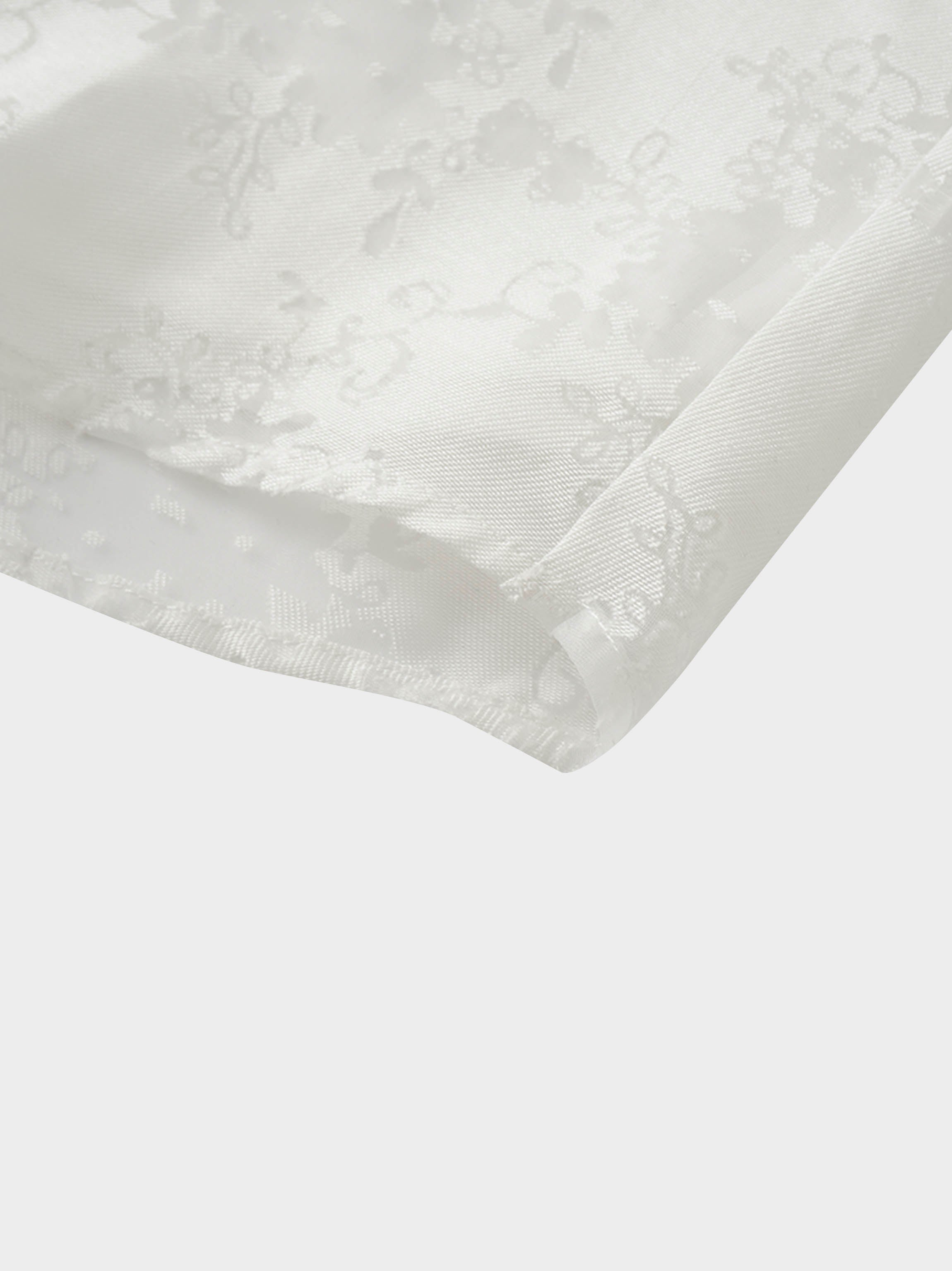 Puff Sleeve Lace Burnout-White