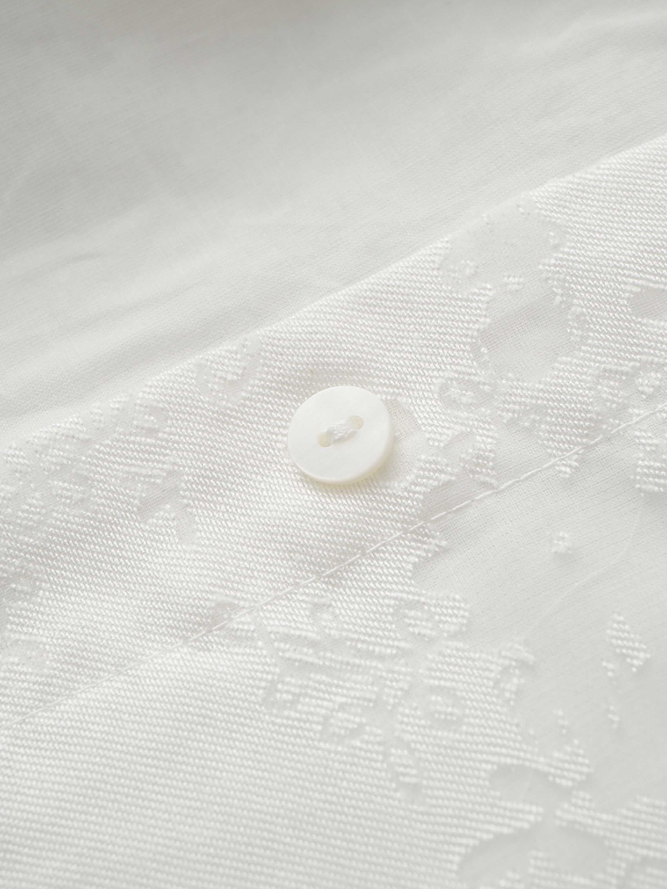 Puff Sleeve Lace Burnout-White