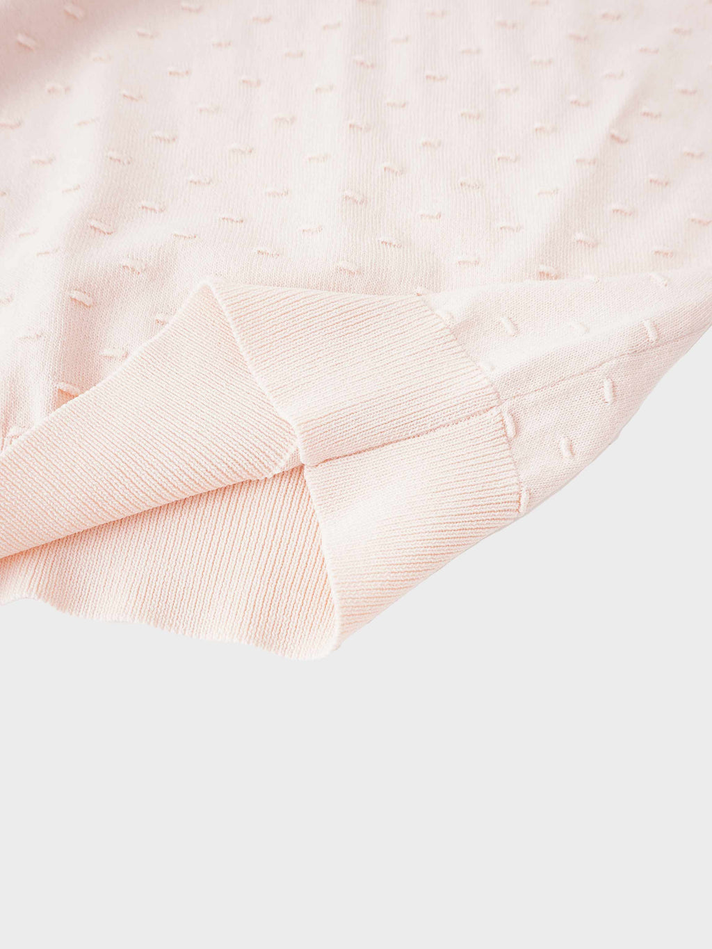 Crew Neck Pebbled Sweater-Pink