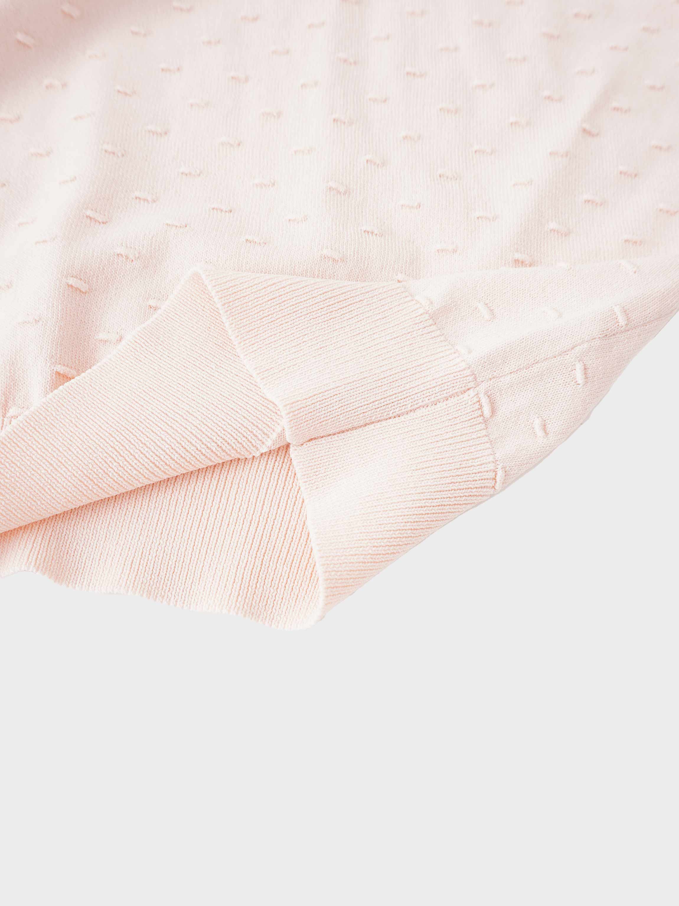 Crew Neck Pebbled Sweater-Pink