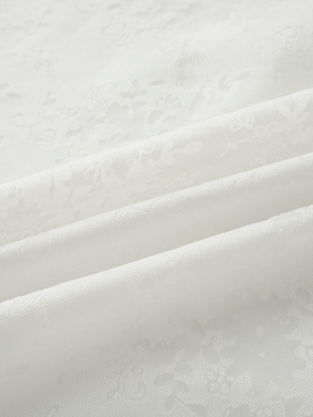 Puff Sleeve Lace Burnout-White