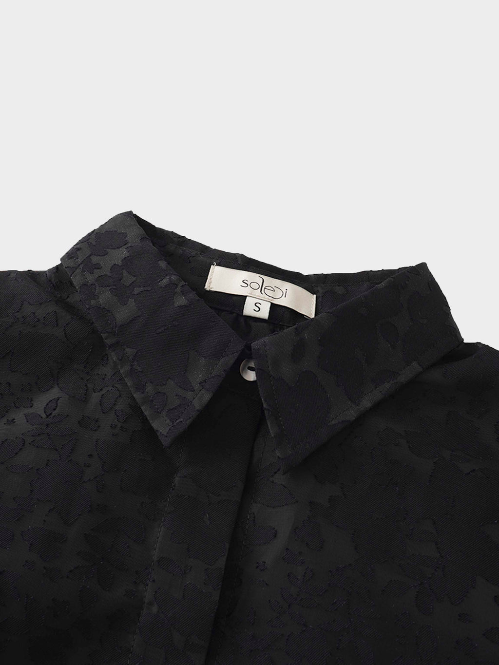 Puff Sleeve Lace Burnout-Black