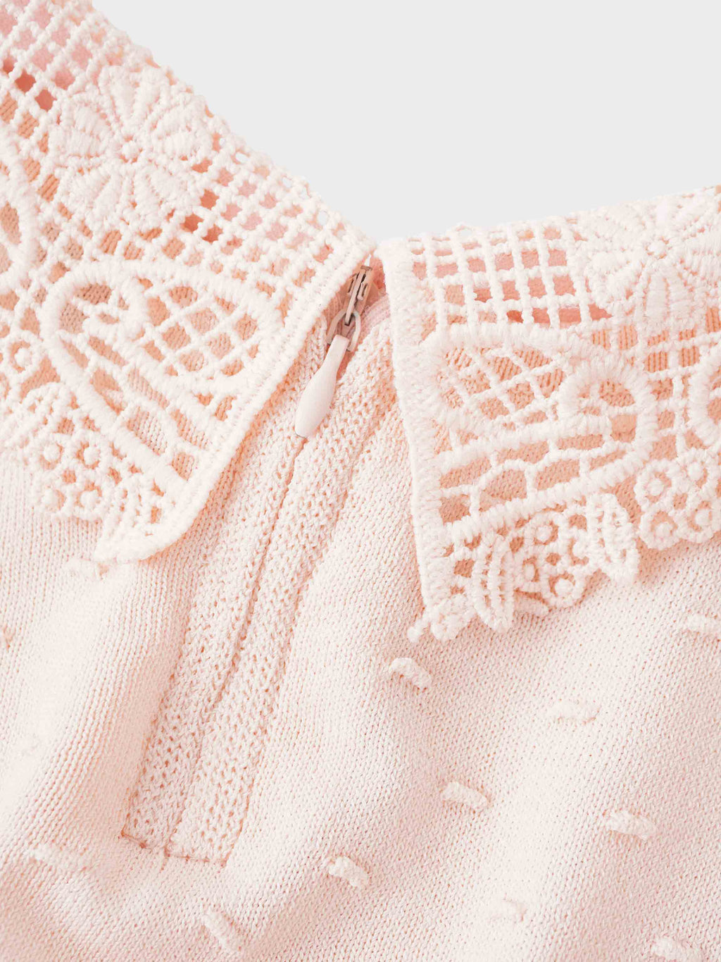 Crew Neck Pebbled Sweater-Pink