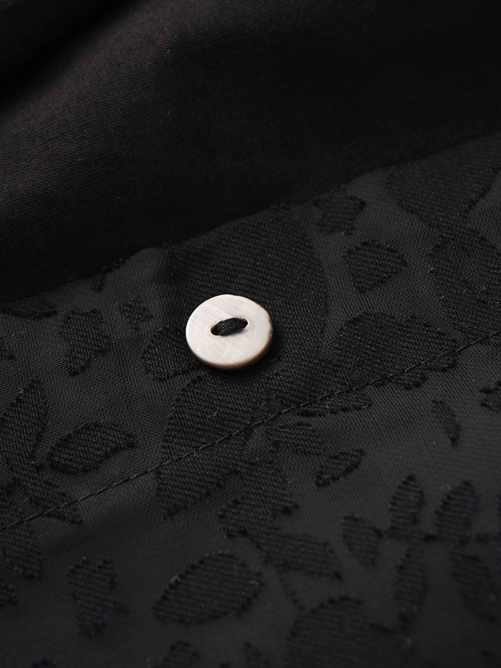 Puff Sleeve Lace Burnout-Black