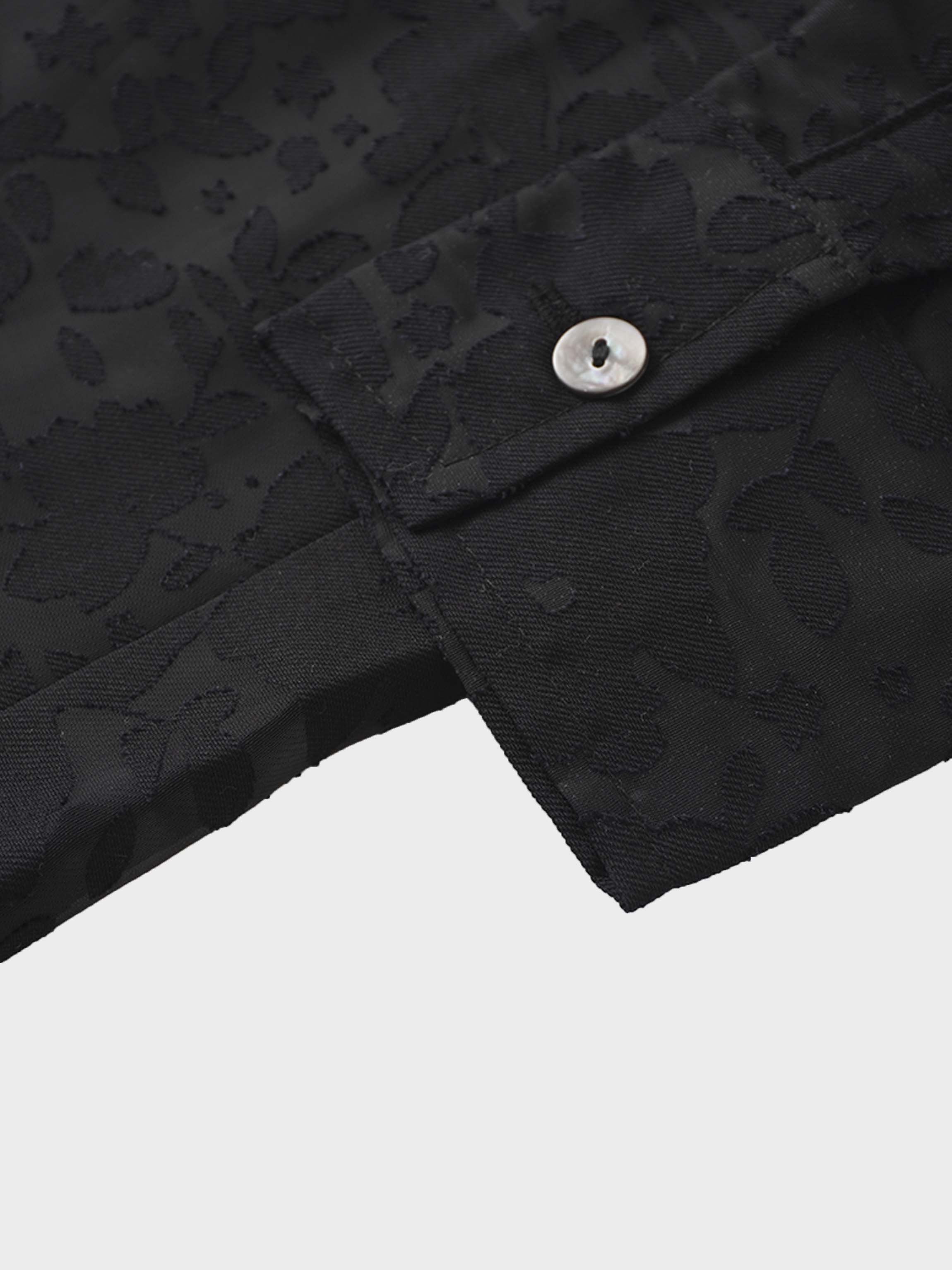 Puff Sleeve Lace Burnout-Black