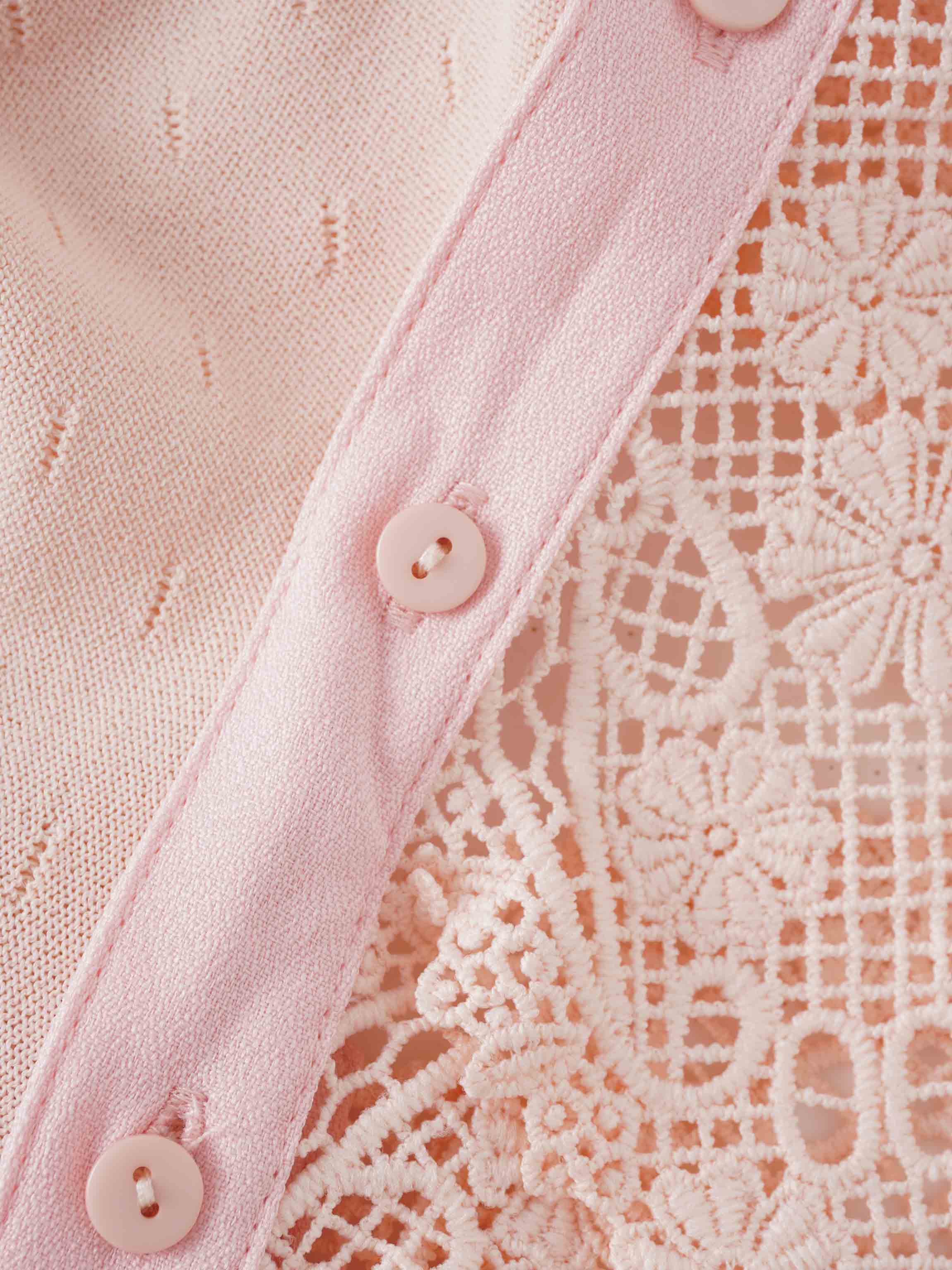 Crew Neck Pebbled Sweater-Pink