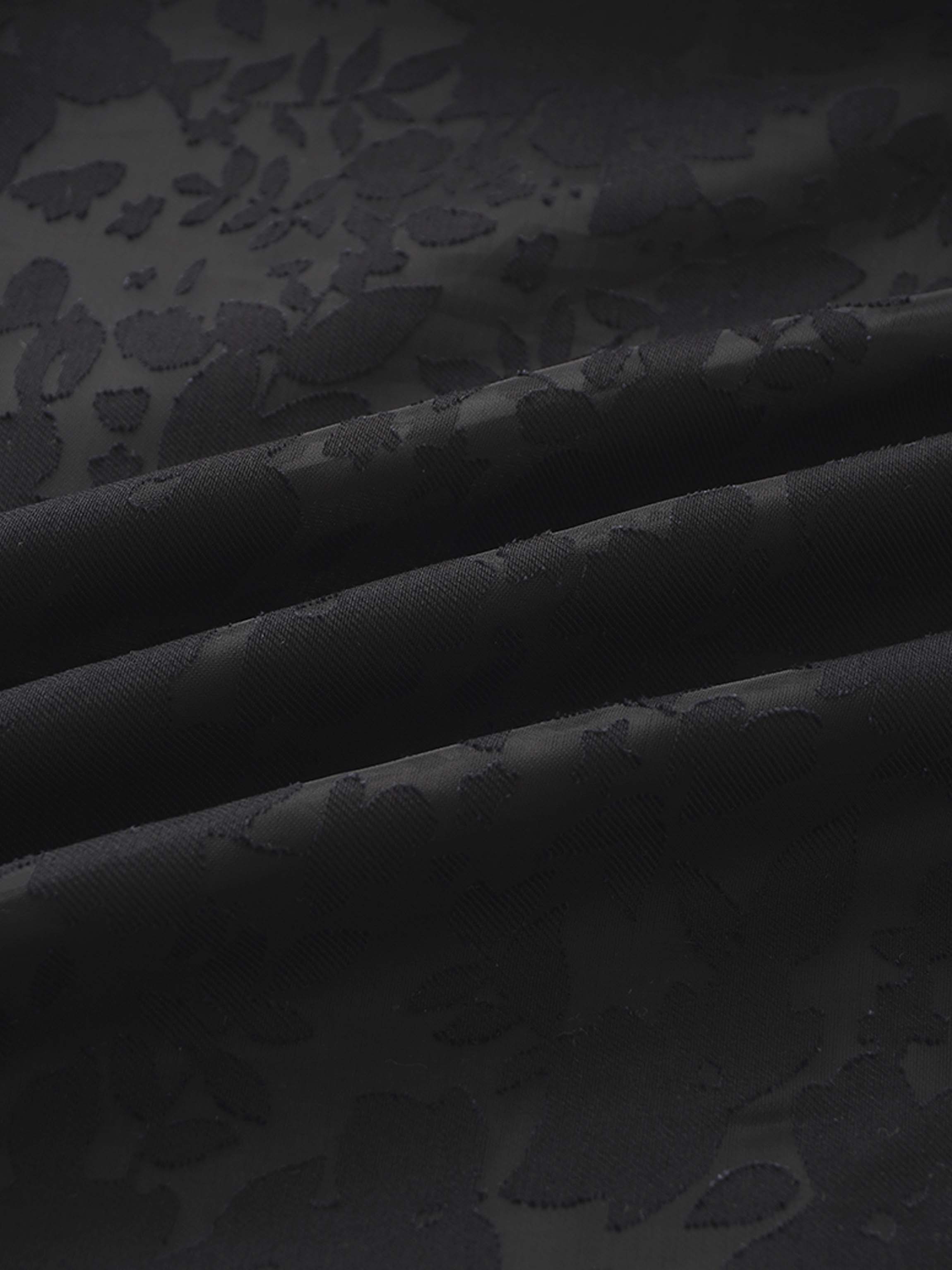 Puff Sleeve Lace Burnout-Black