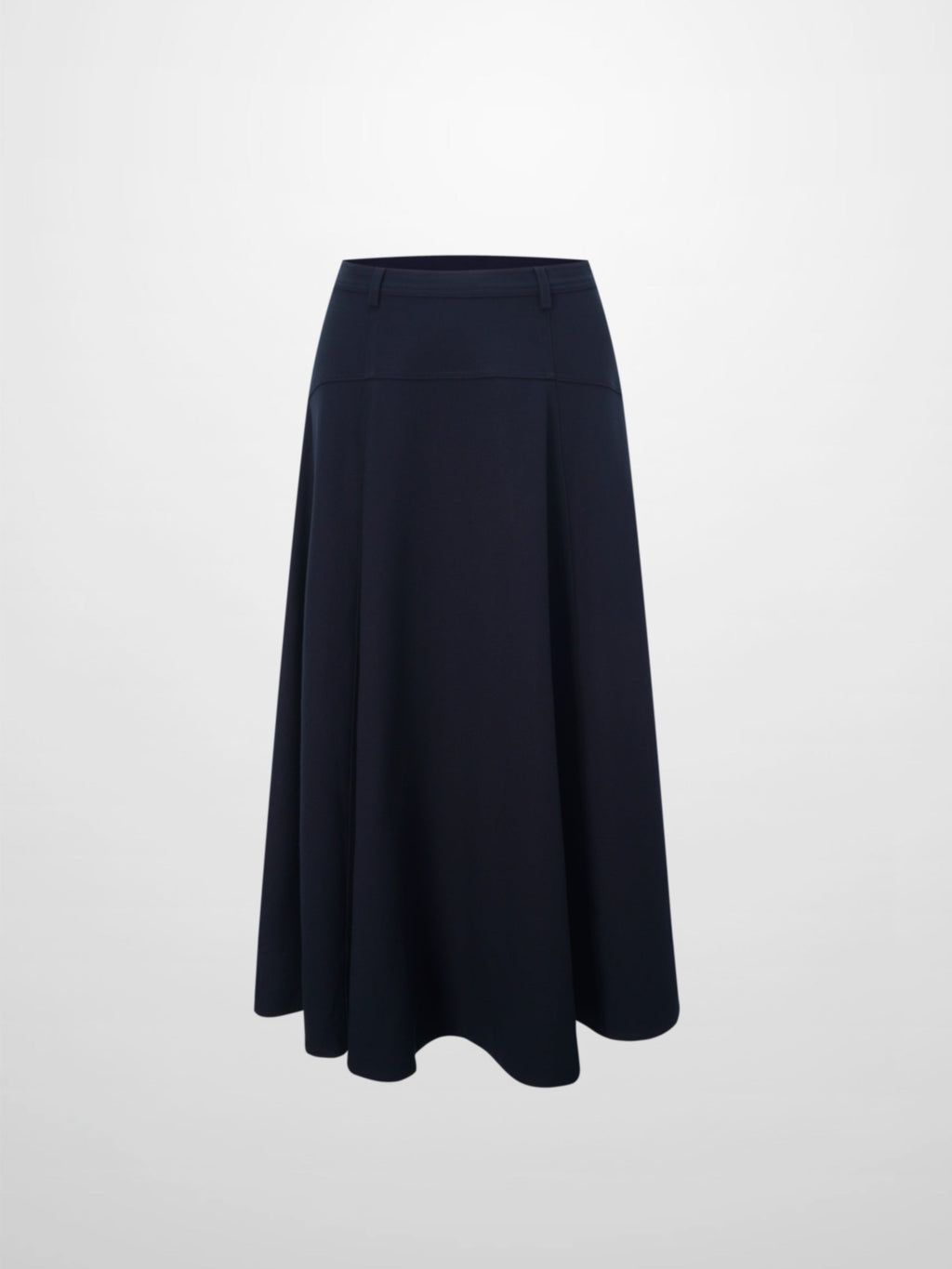 Wool Blend Yoke Skirt 26"-Navy