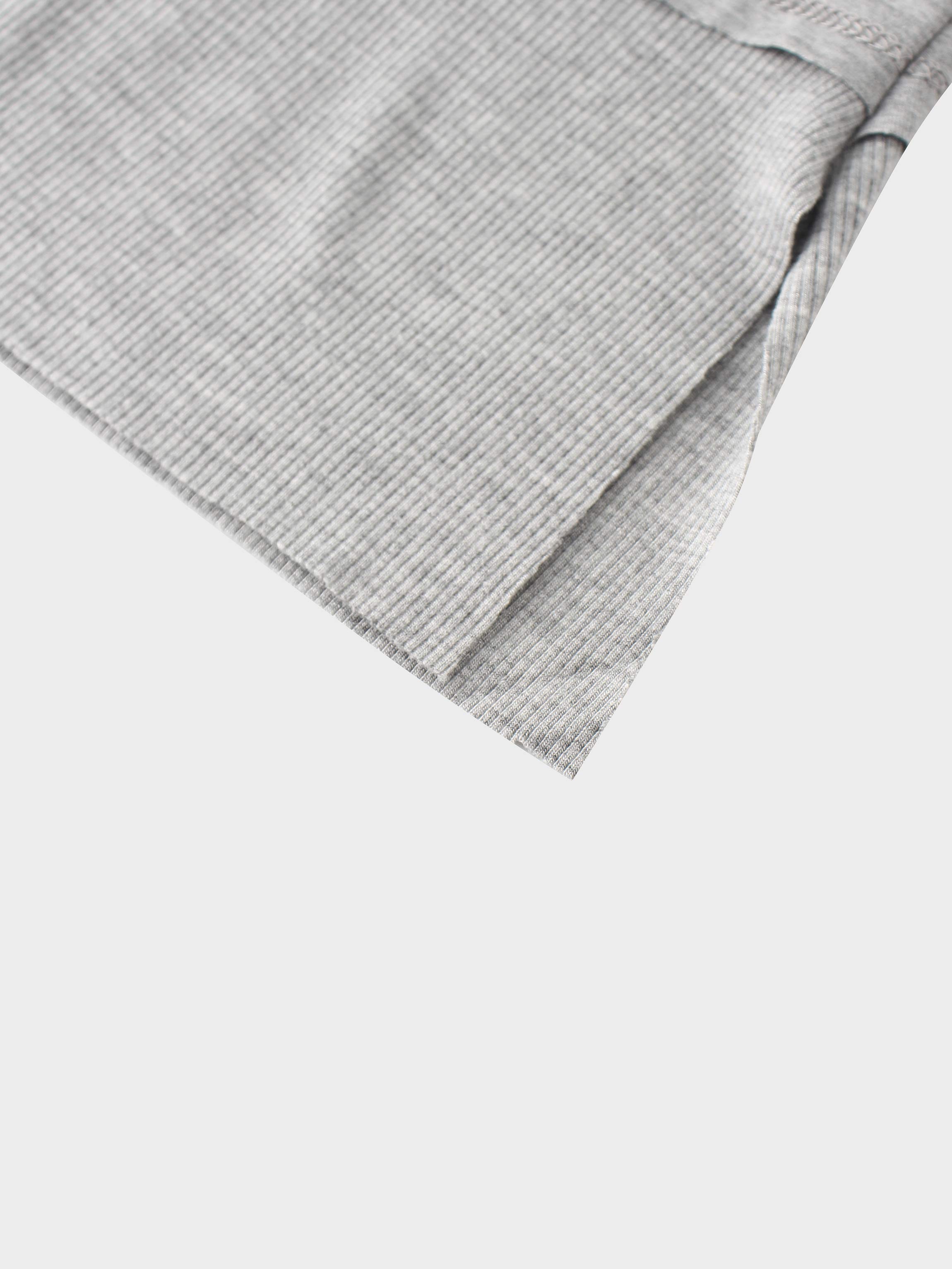 RIBBED BOTTOM T-SHIRT-HEATHERED GREY