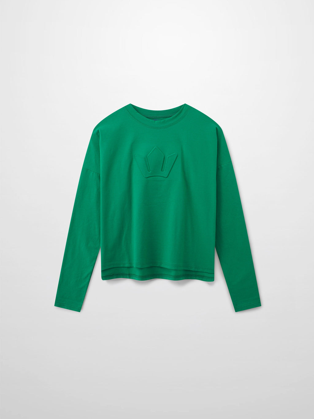 Crown Embossed T-Shirt-Kelly Green