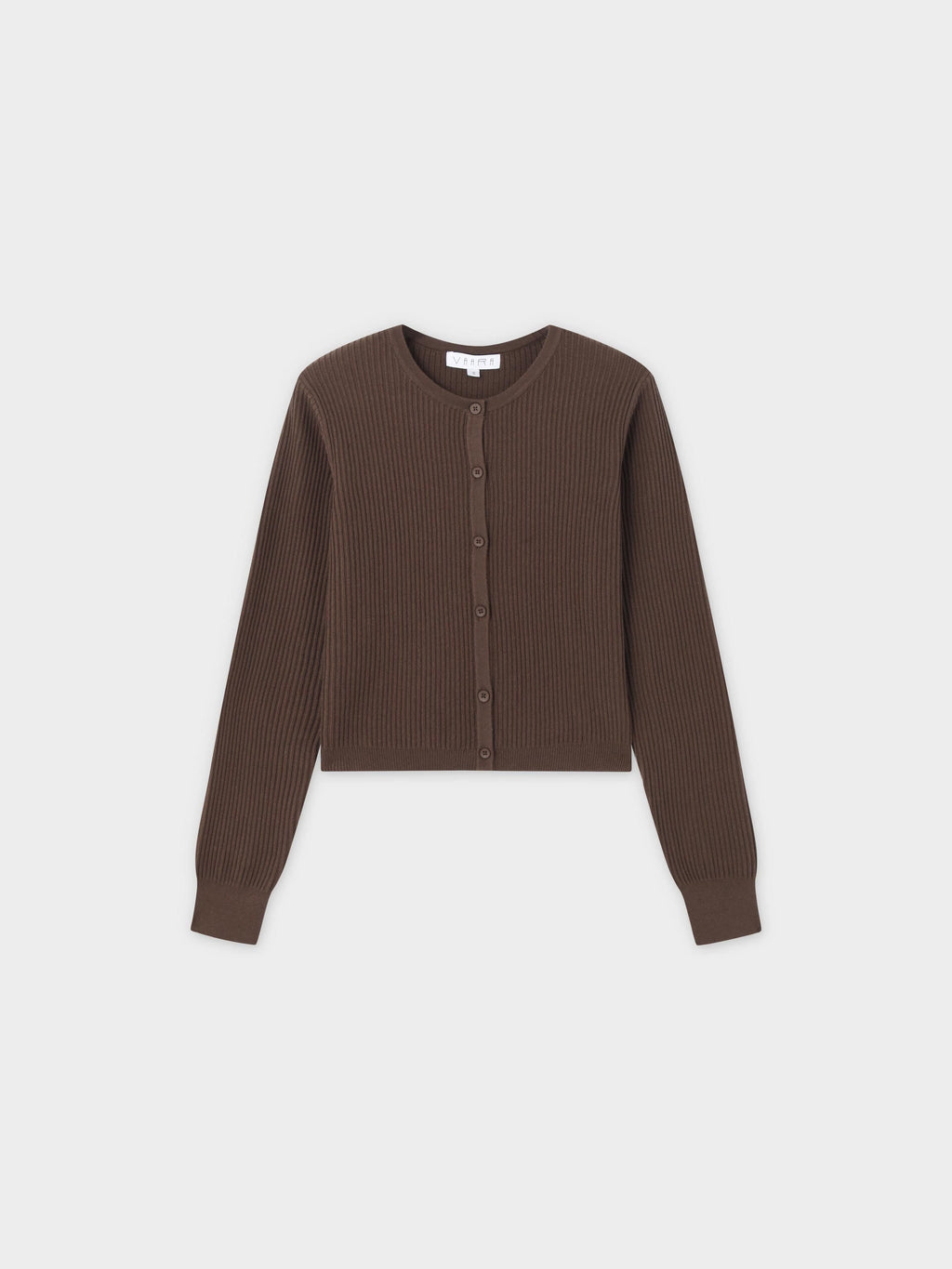 Button Down Ribbed Cardigan-Chocolate Brown
