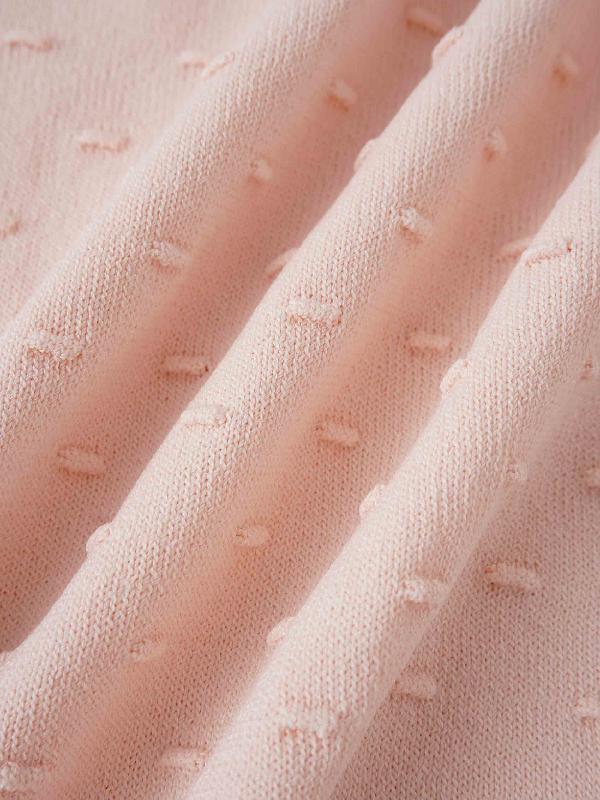 Crew Neck Pebbled Sweater-Pink