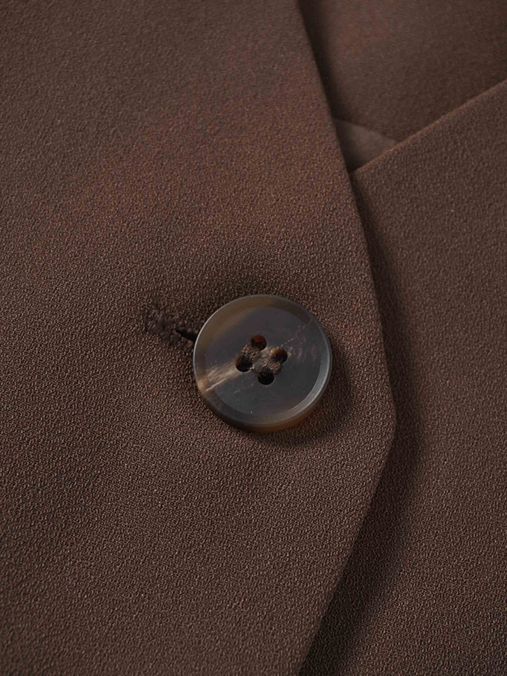 Button Down Crepe Vest-Brown