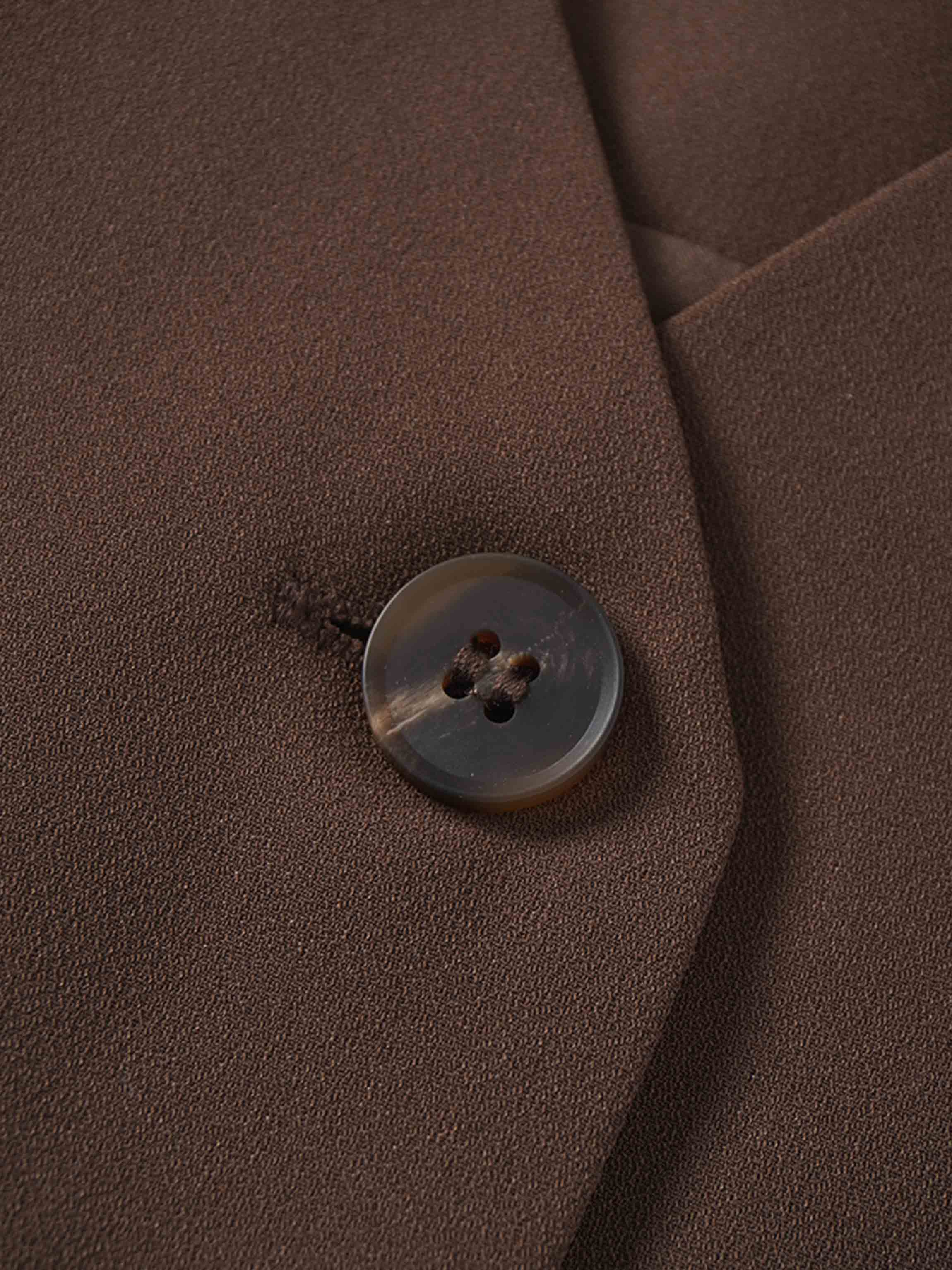 Button Down Crepe Vest-Brown