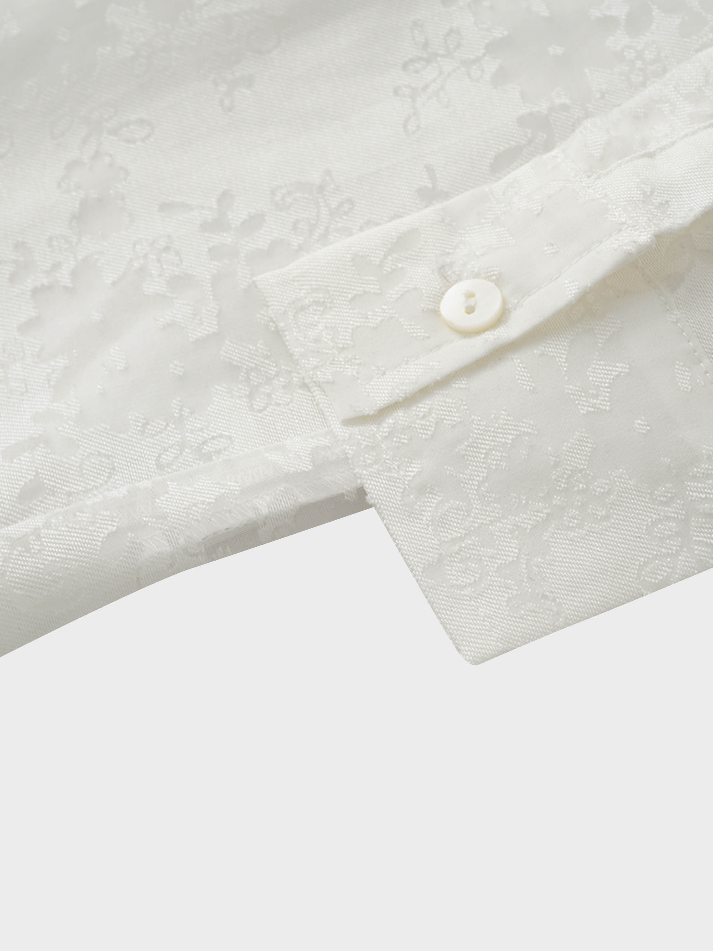 Puff Sleeve Lace Burnout-White