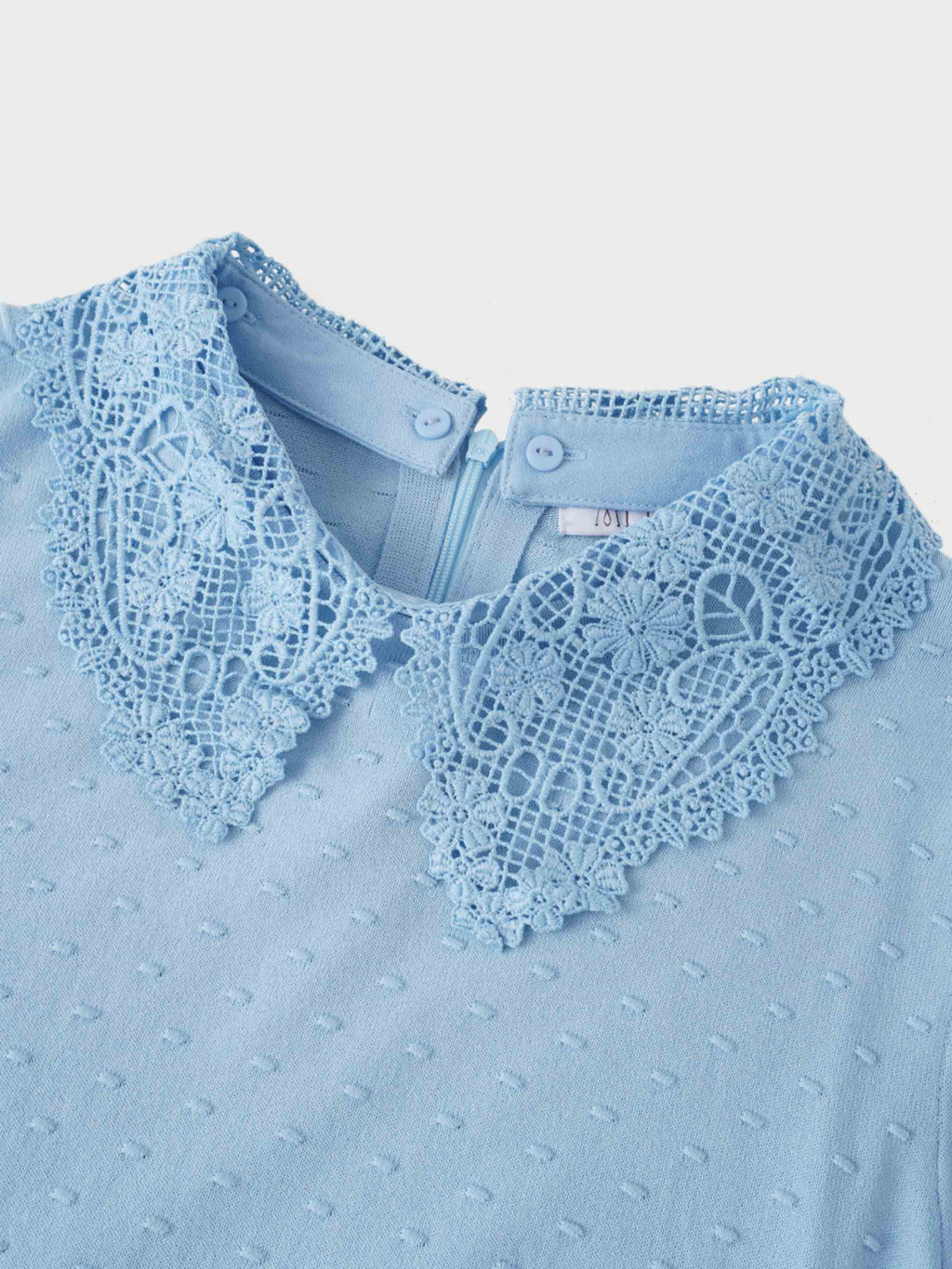 Crew Neck Pebbled Sweater-Light Blue