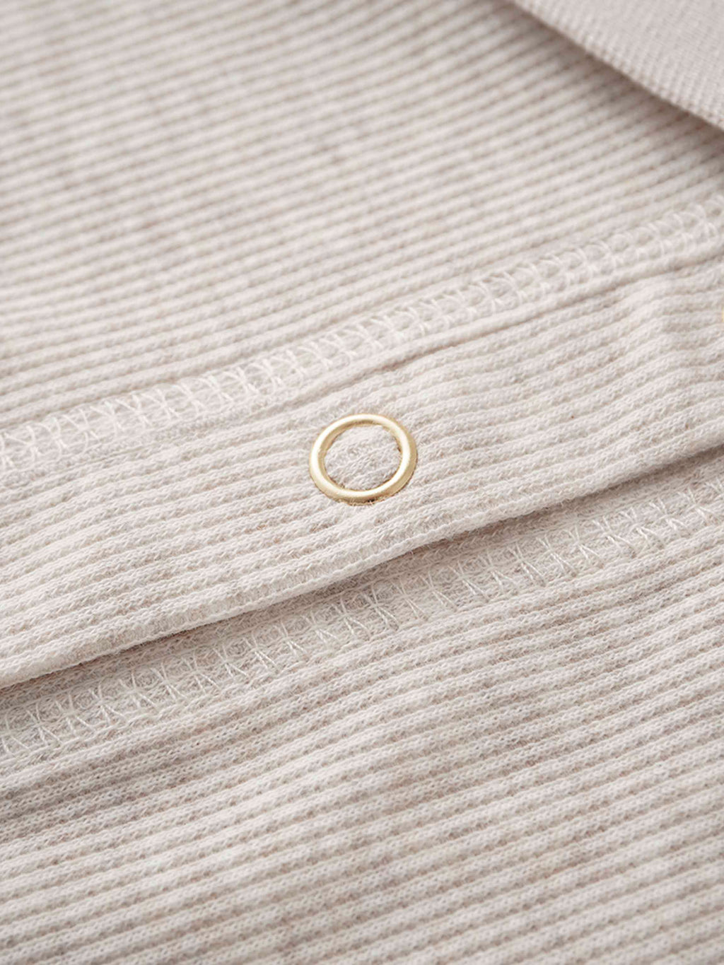 Ribbed Collar T-Shirt-Tan