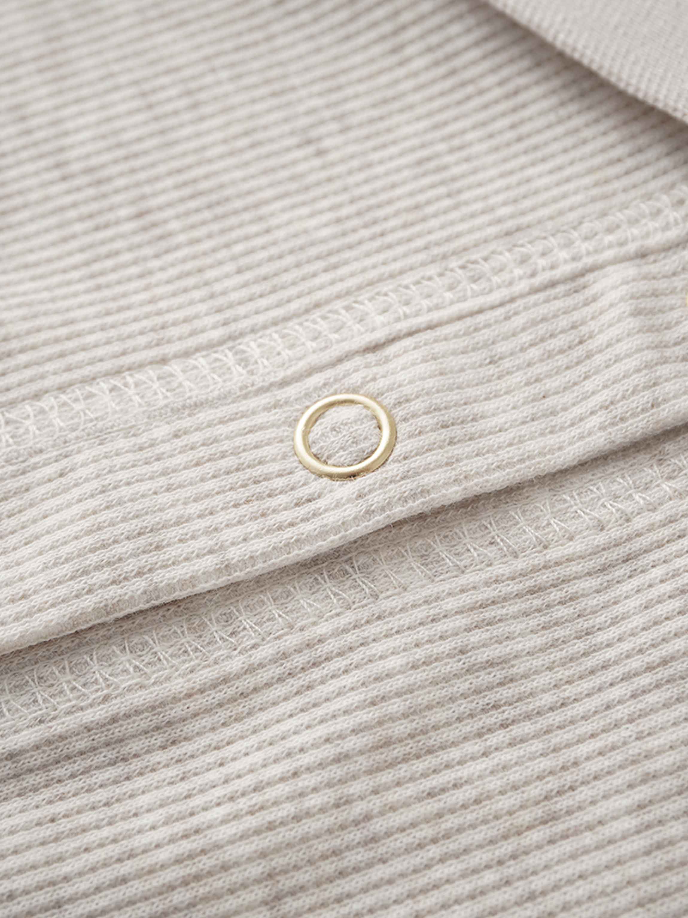 Ribbed Collar T-Shirt-Tan