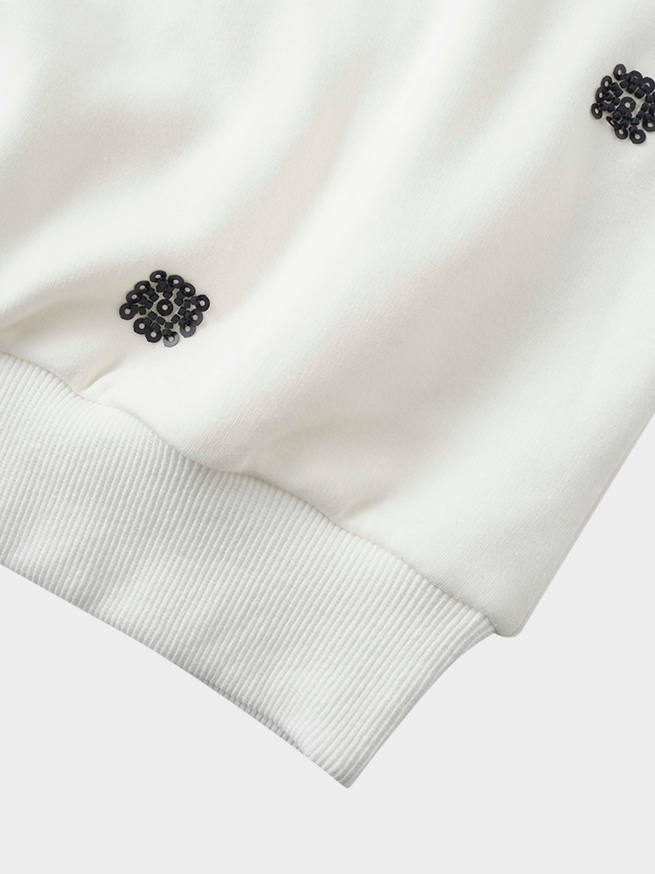 Embellished Sweatshirt-White/Black
