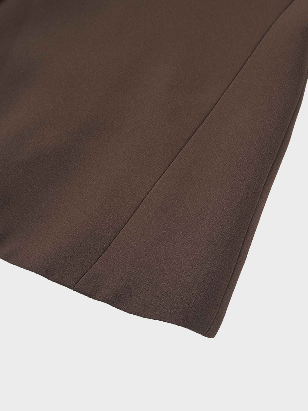 Button Down Crepe Vest-Brown