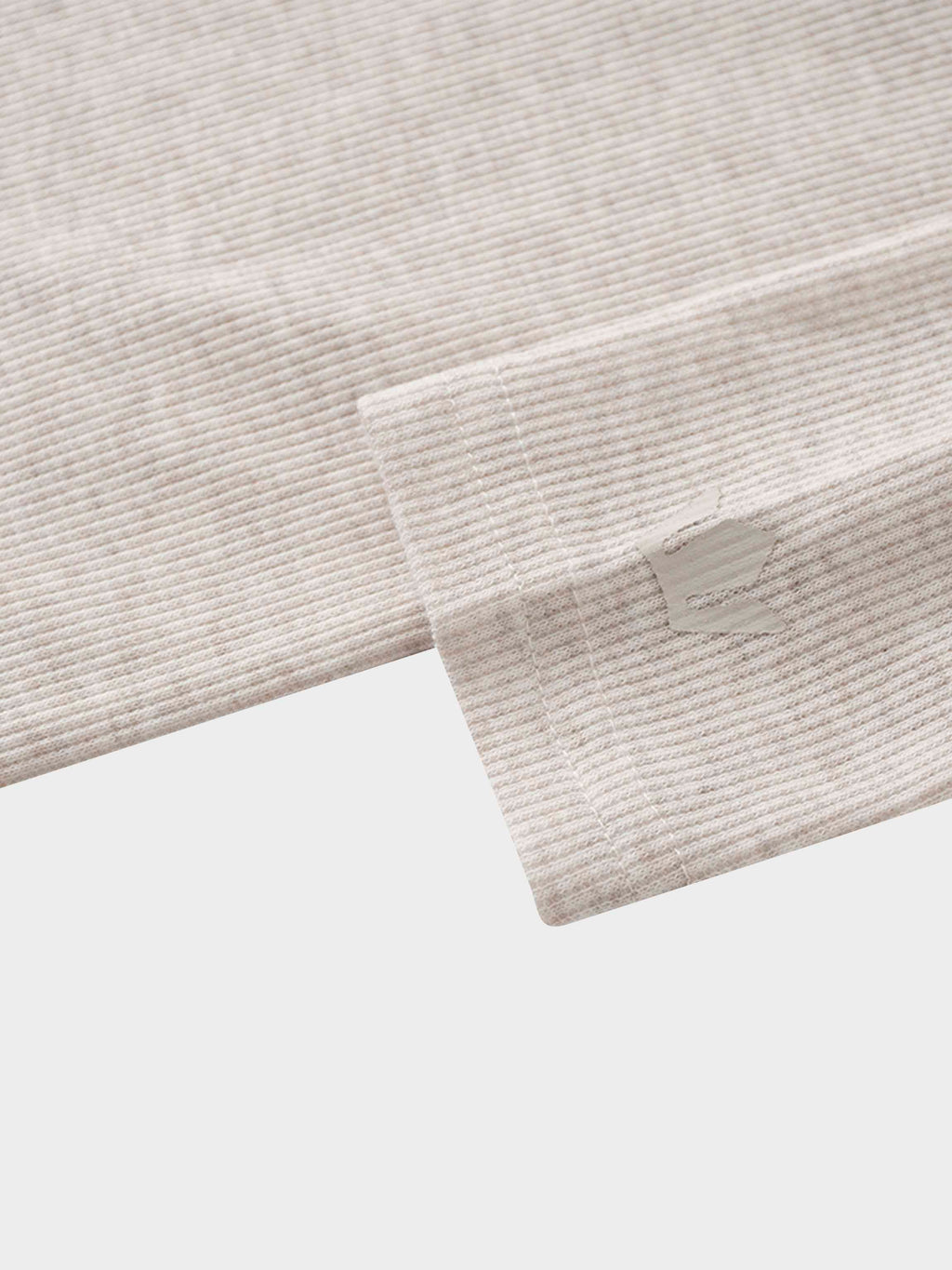 Ribbed Collar T-Shirt-Tan