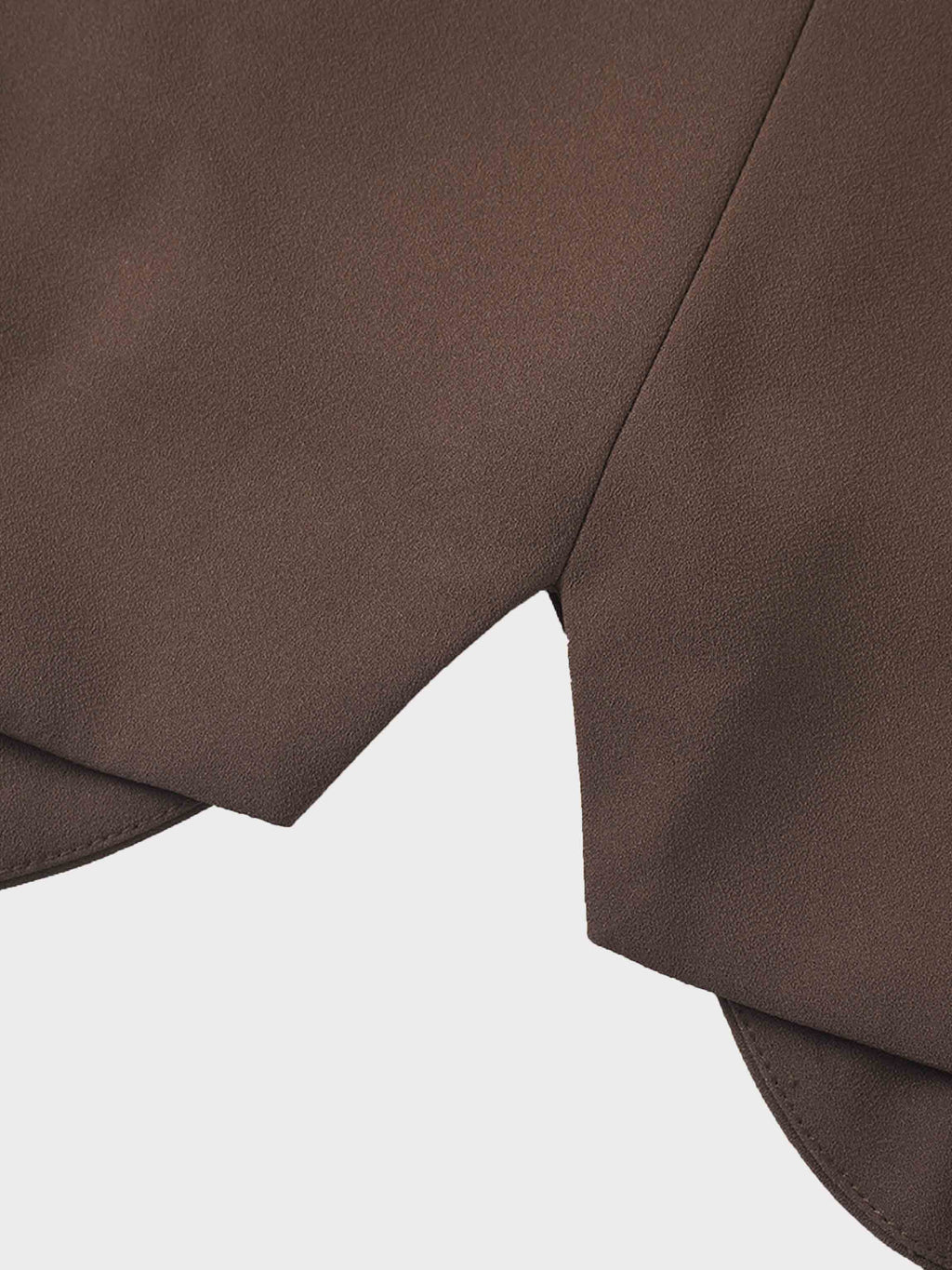 Button Down Crepe Vest-Brown