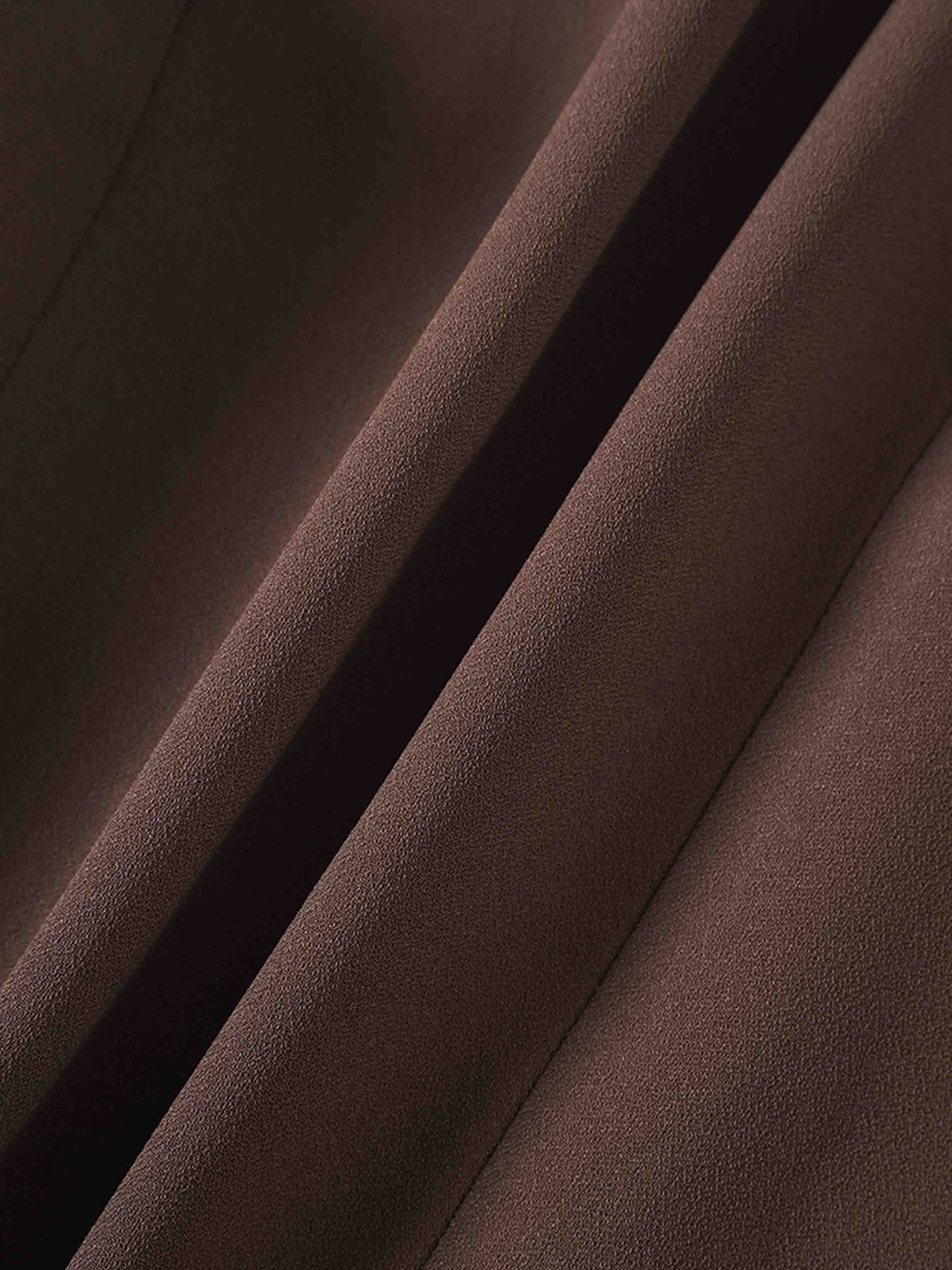 Button Down Crepe Vest-Brown