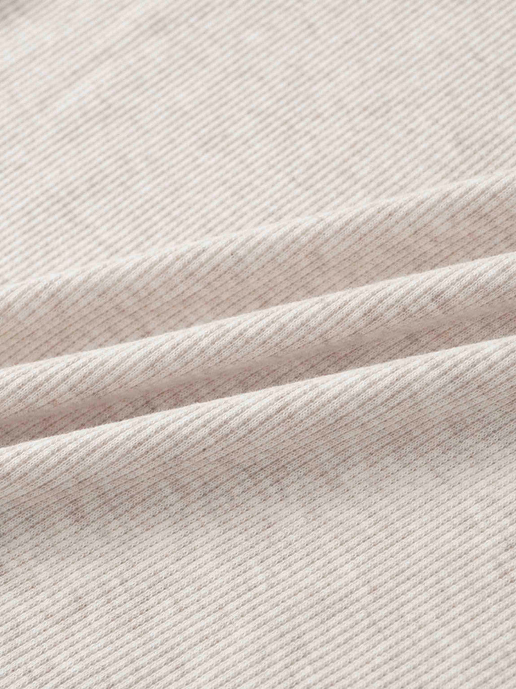 Ribbed Collar T-Shirt-Tan