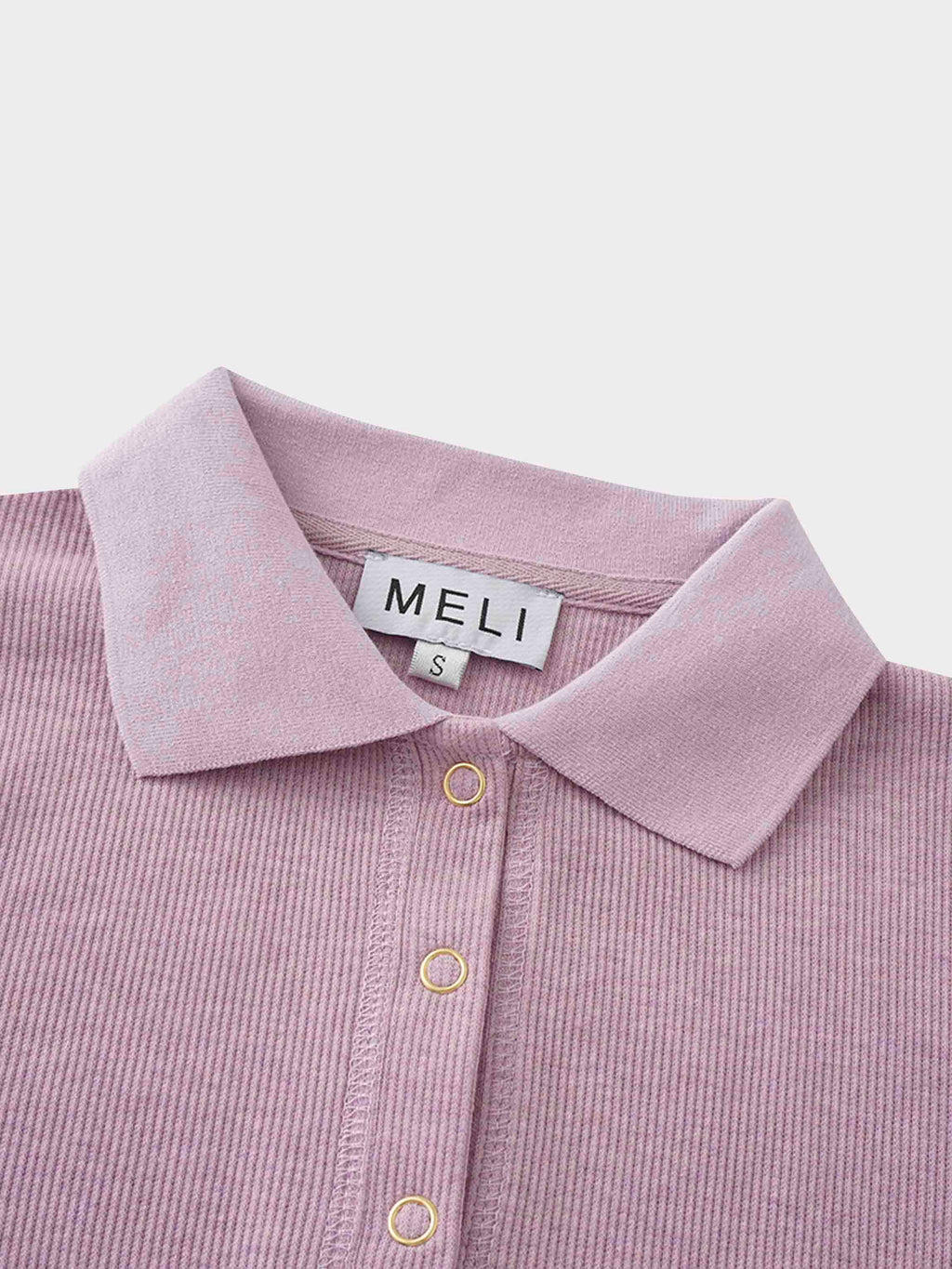 Ribbed Collar T-Shirt-Lavender