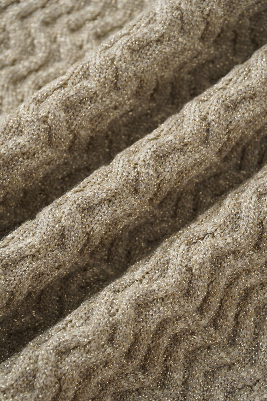 Textured Lurex Crew Sweater-Ivory