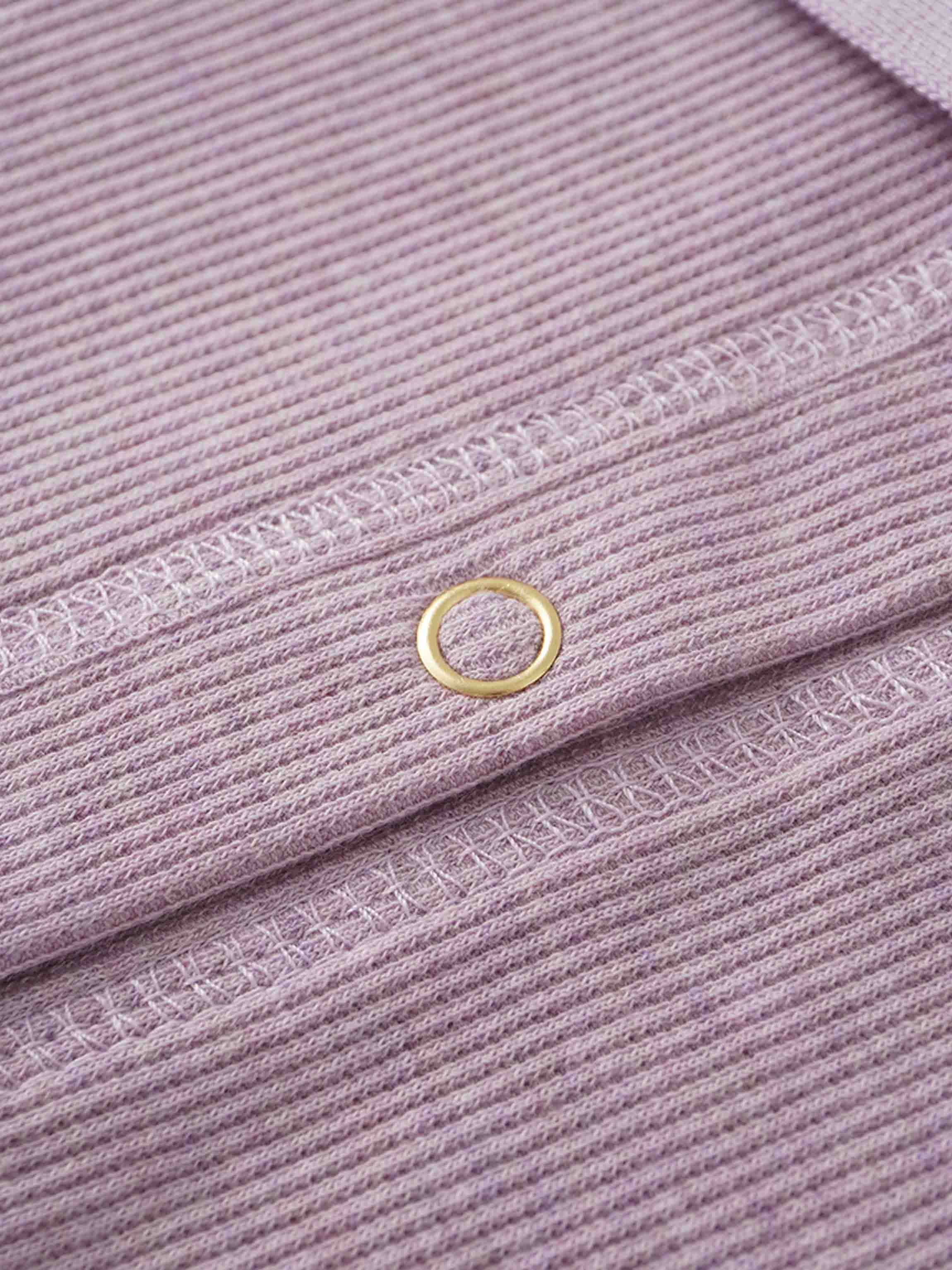 Ribbed Collar T-Shirt-Lavender