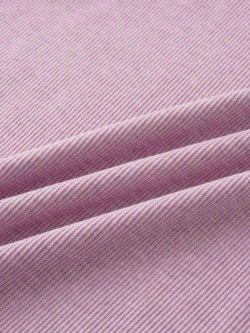 Ribbed Collar T-Shirt-Lavender