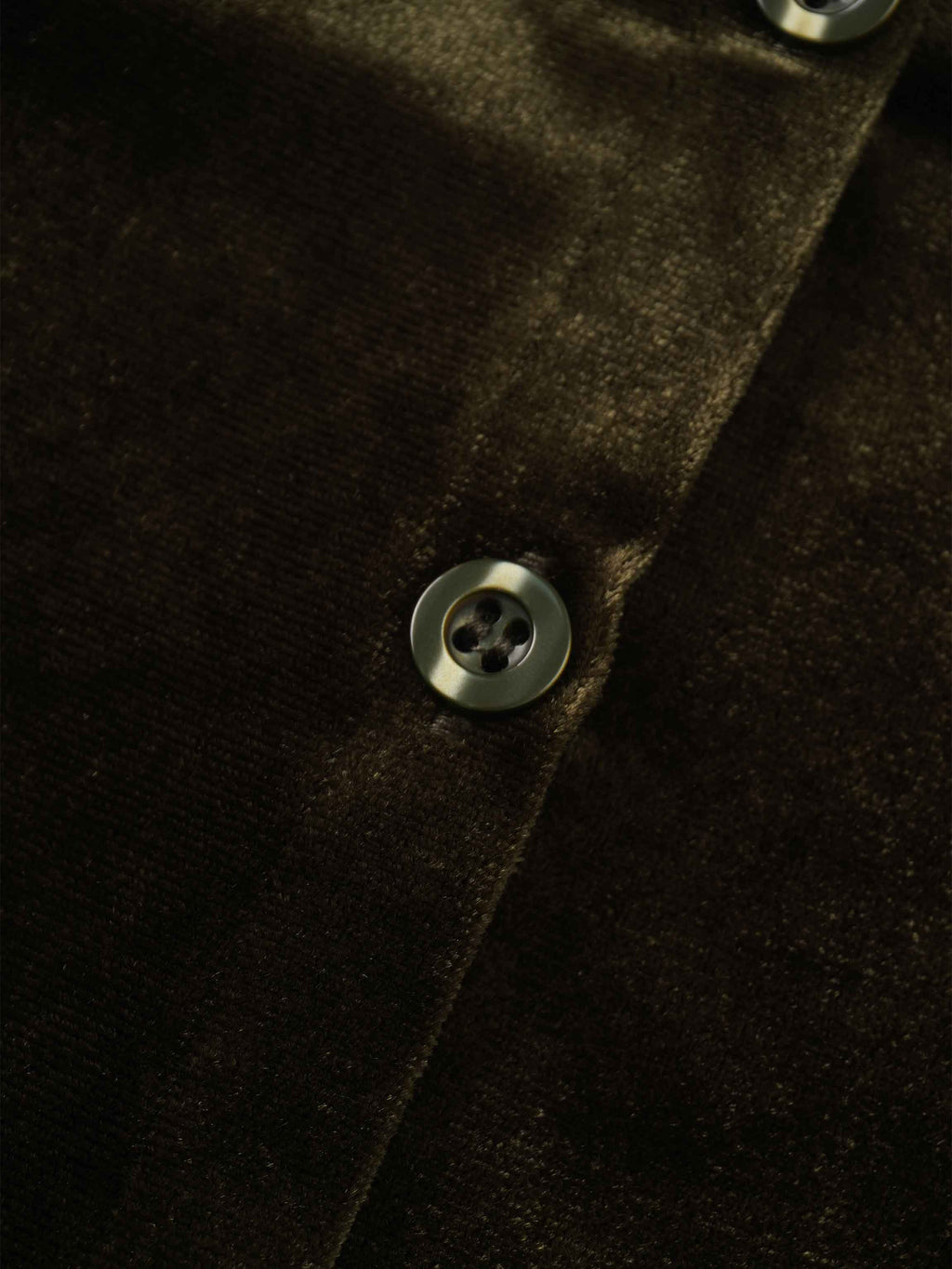 Velour Button Down Crew Cardigan-Green