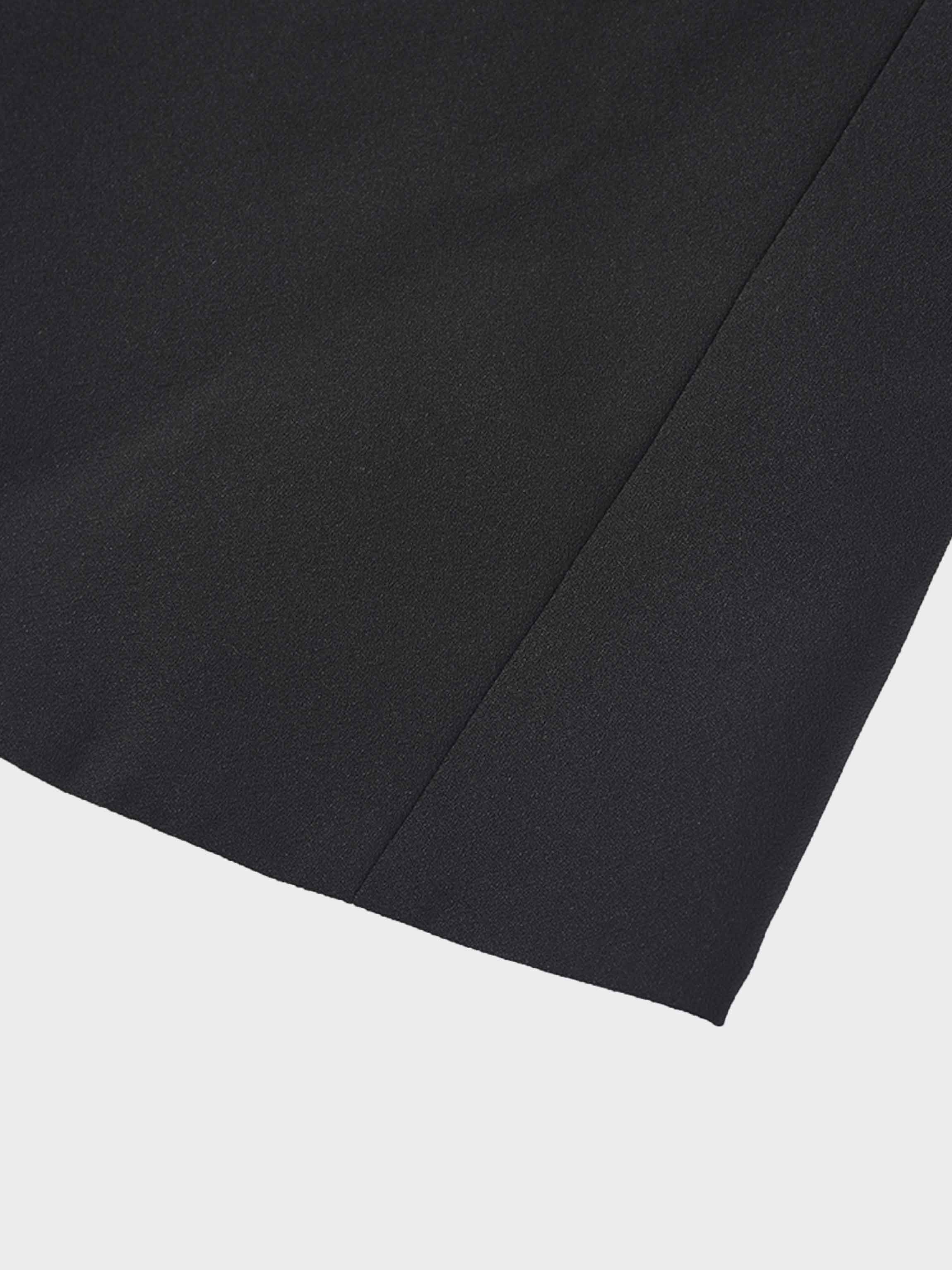 Button Down Crepe Vest-Black