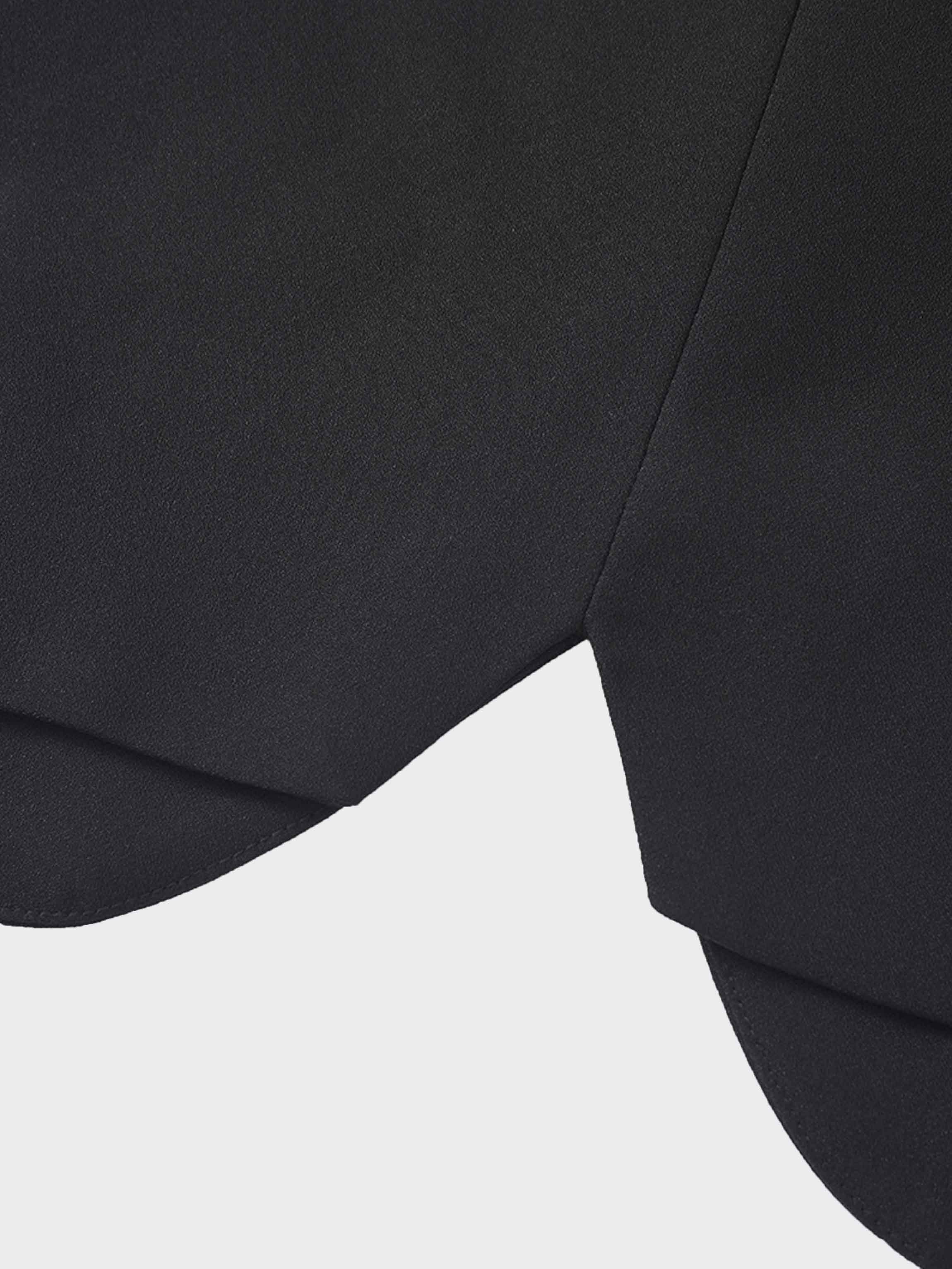 Button Down Crepe Vest-Black