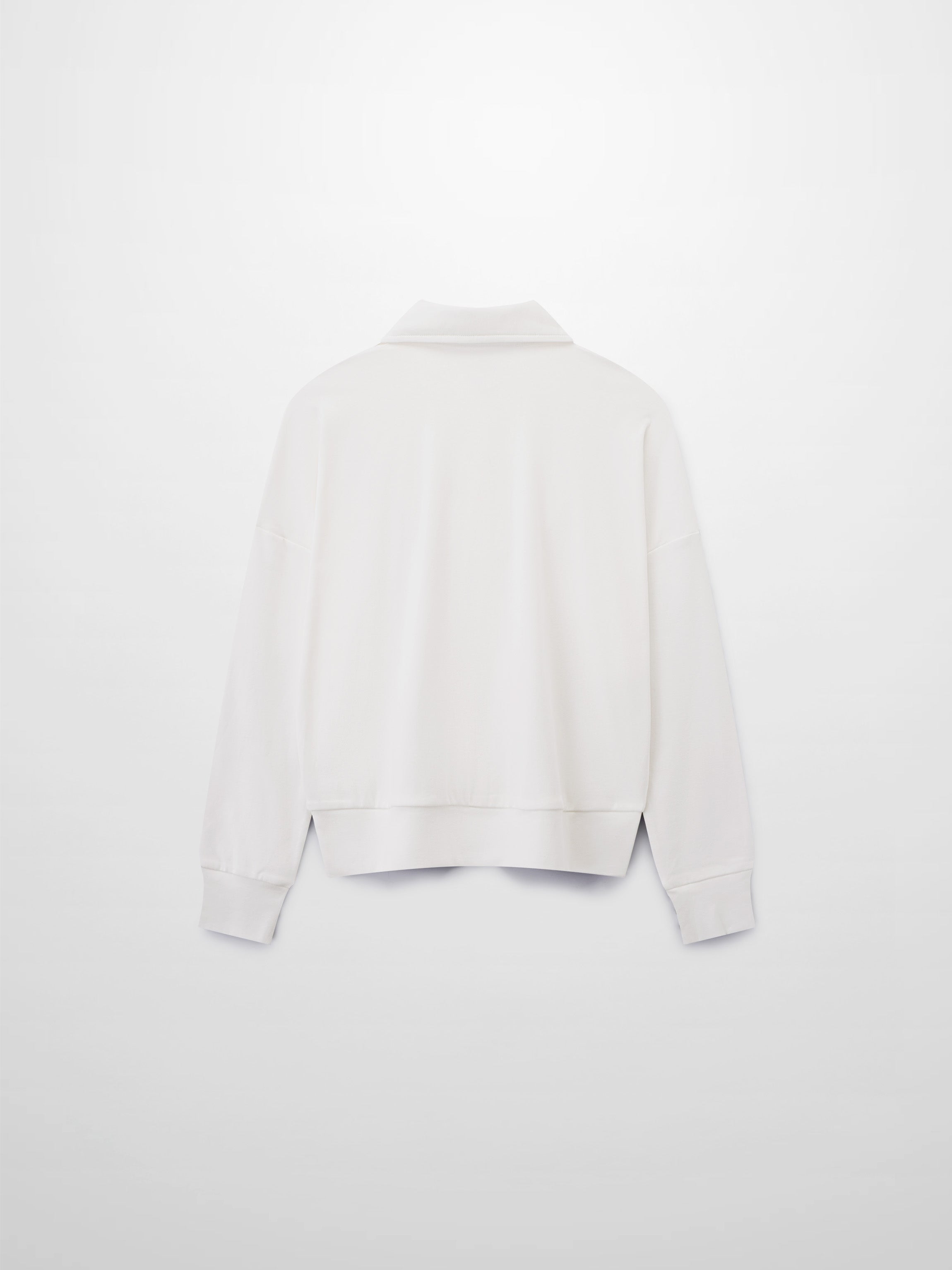 Collared Bomber Tee-White