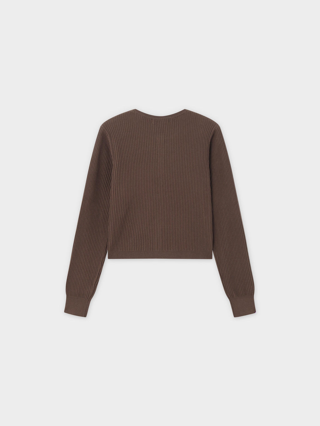 Button Down Ribbed Cardigan-Chocolate Brown