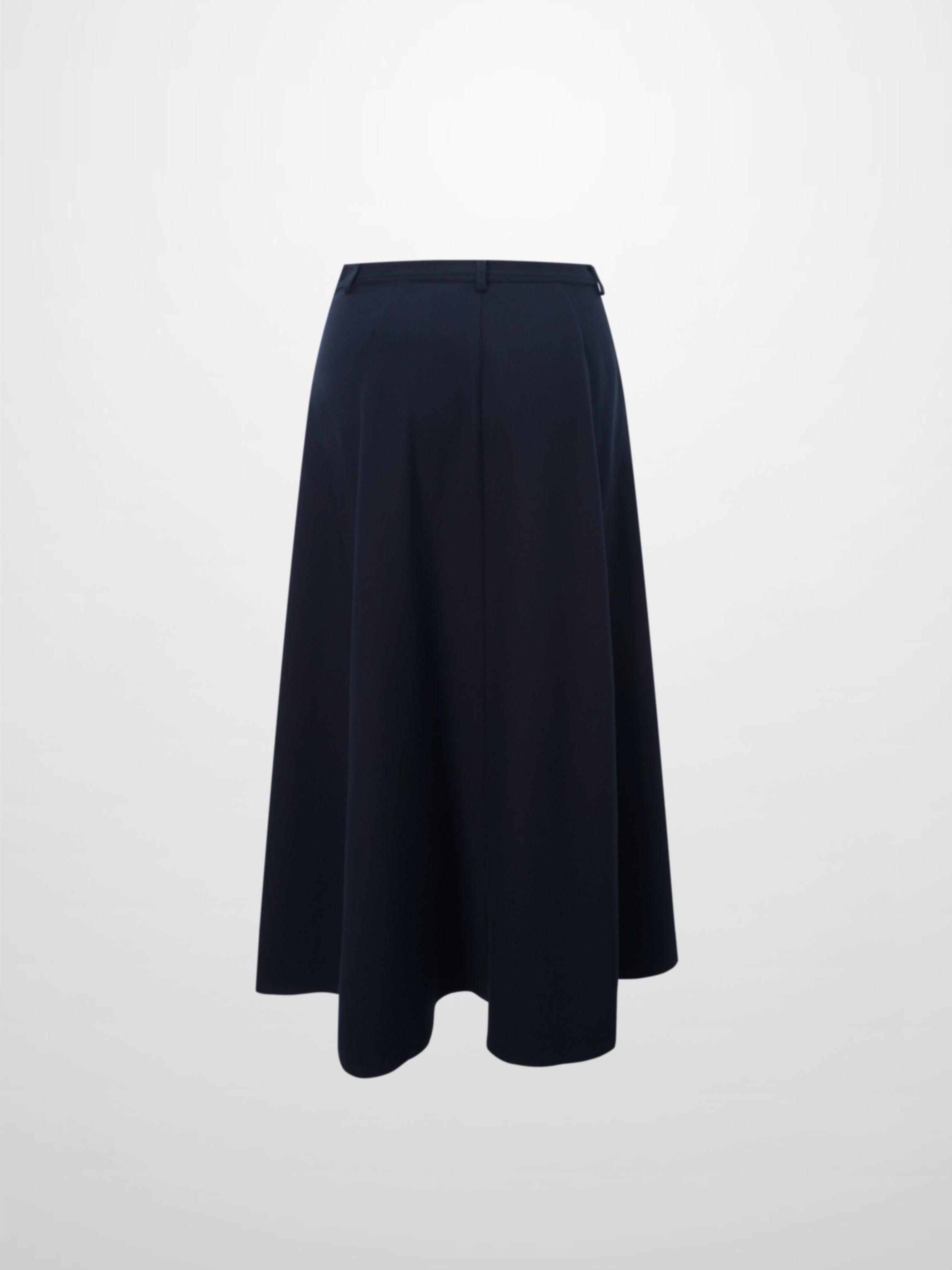 Wool Blend Yoke Skirt 26"-Navy