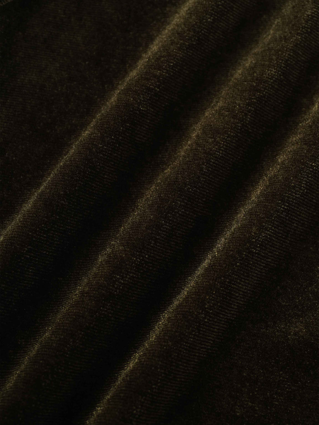 Velour Button Down Crew Cardigan-Green