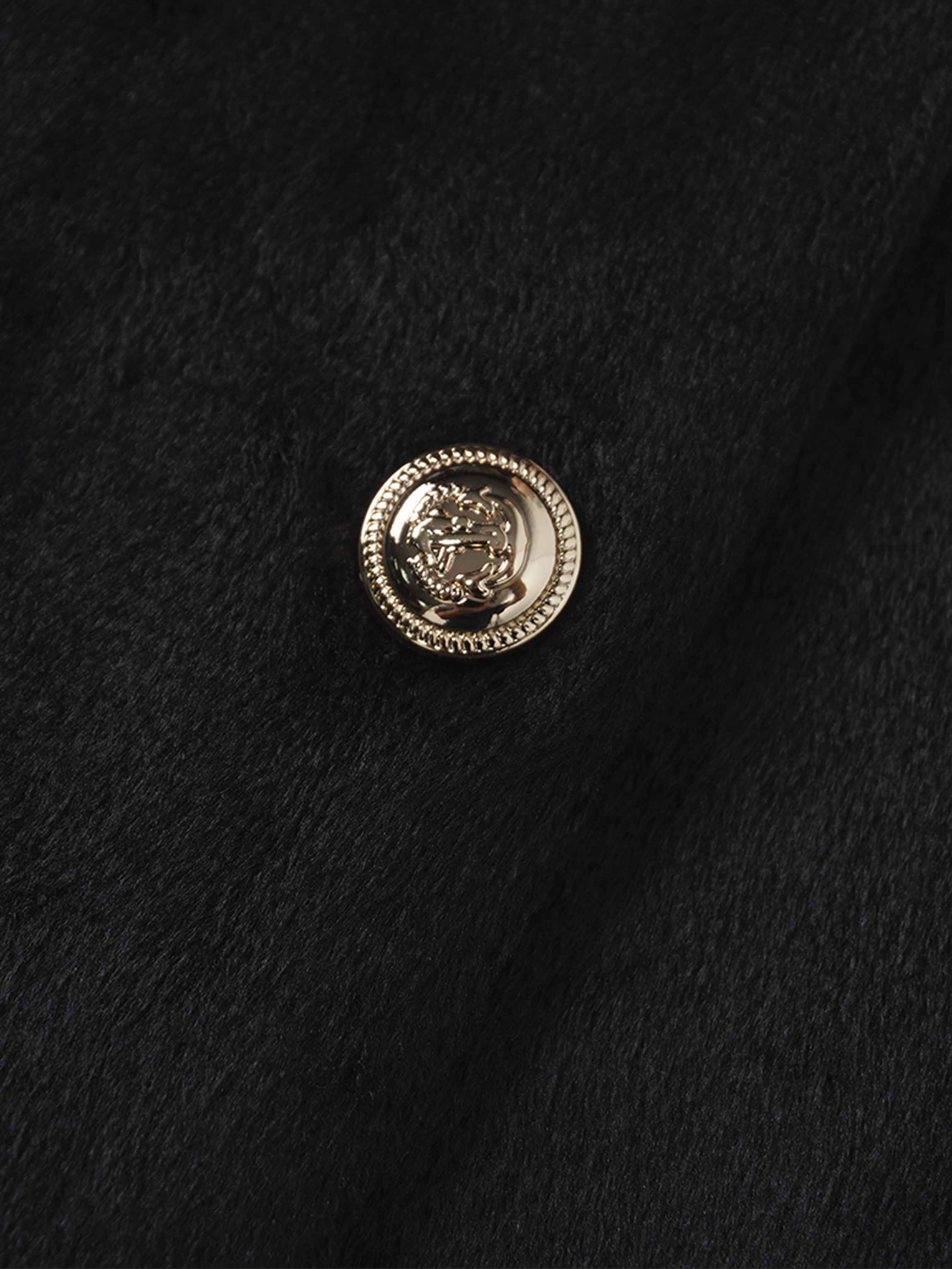 Velour Button Down Maxi Dress-Black