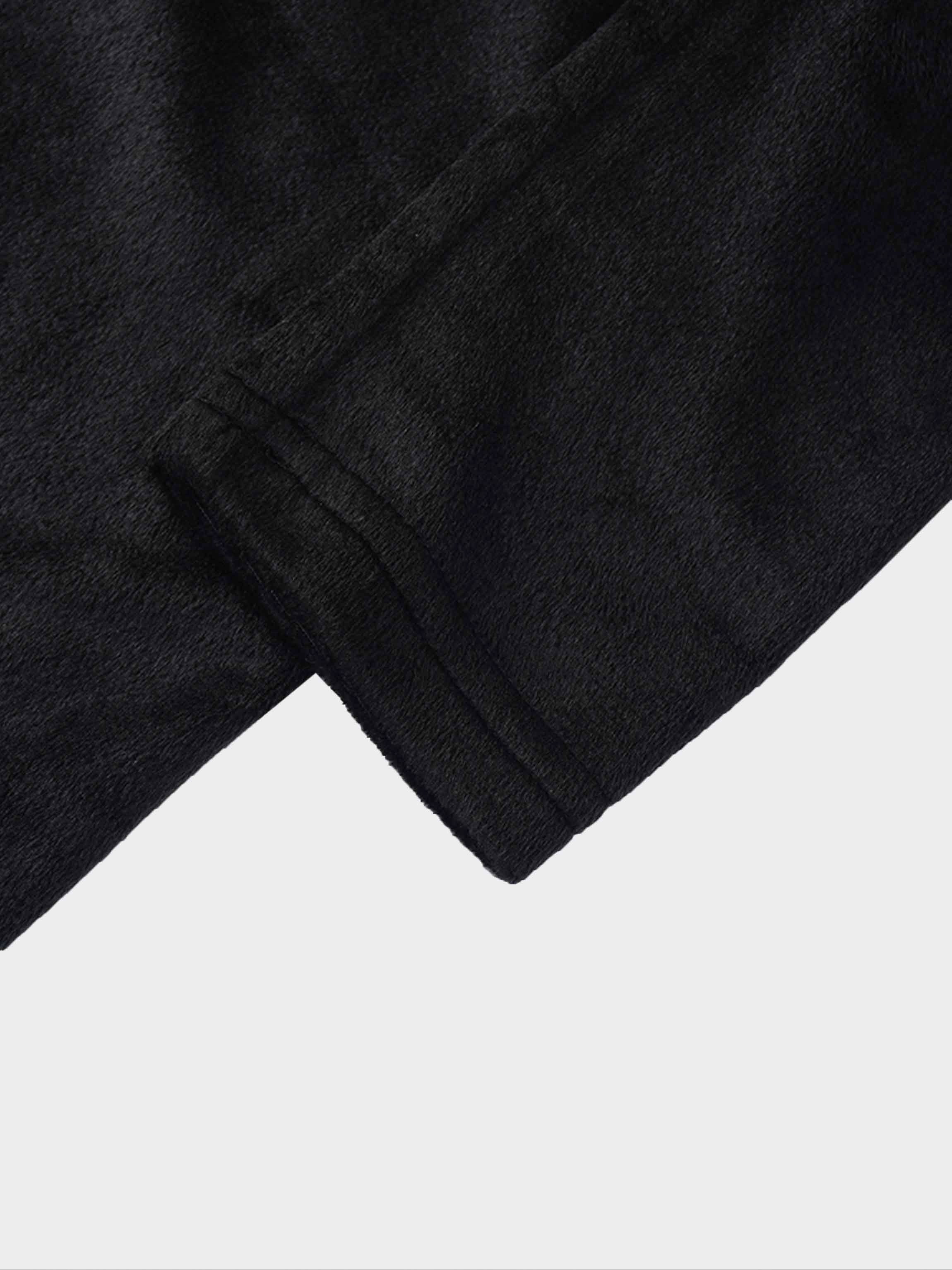 Velour Button Down Maxi Dress-Black