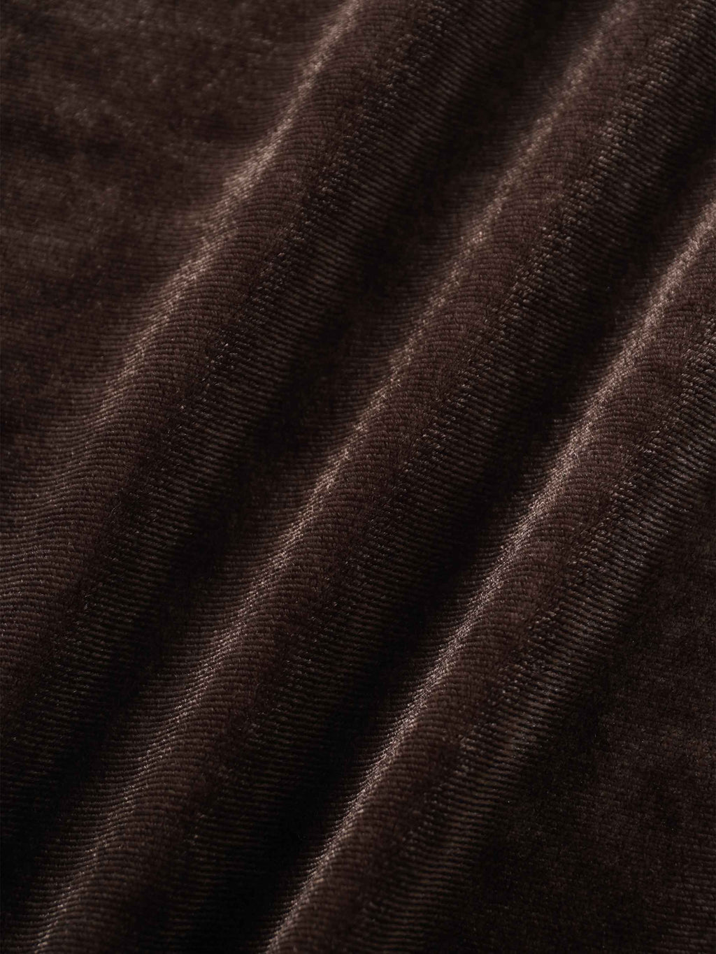 Velour Button Down Crew Cardigan-Brown