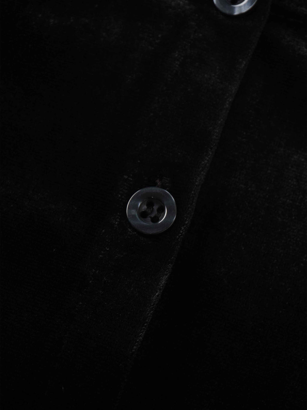 Velour Button Down Crew Cardigan-Black