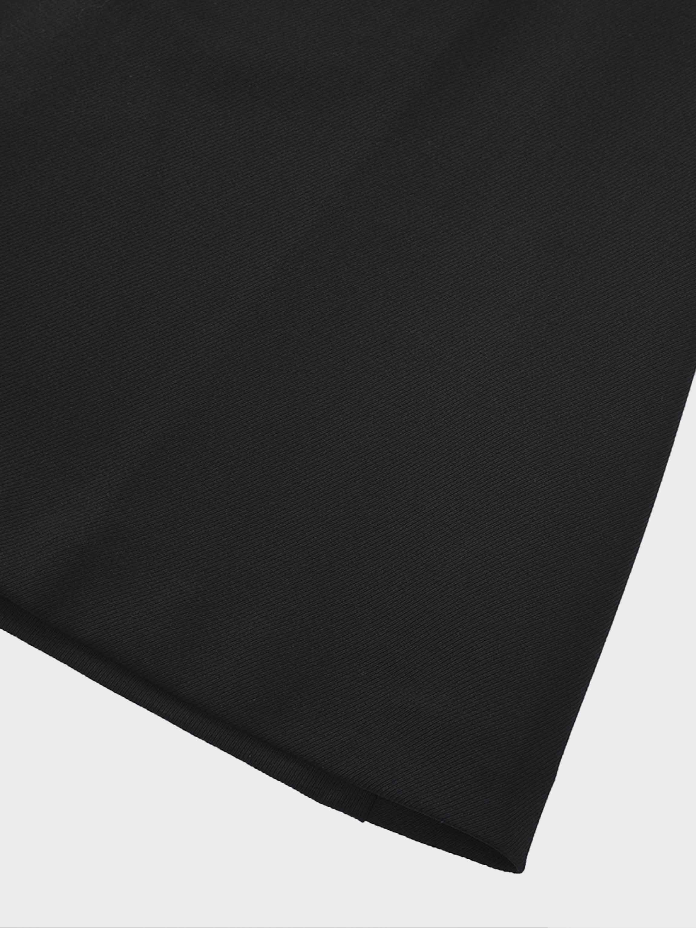 Top Pleat Wool Blend Midi Skirt-Black