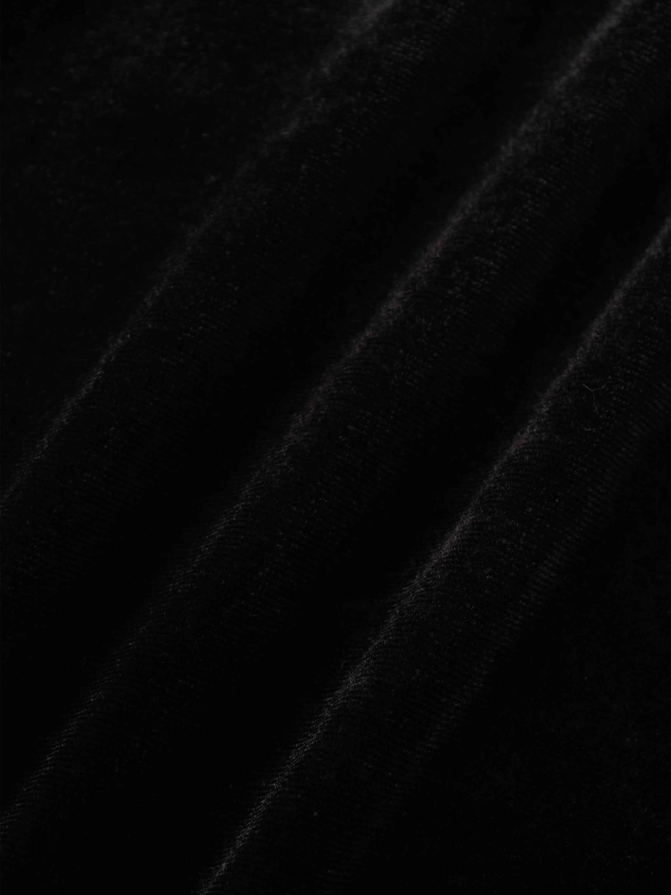 Velour Button Down Crew Cardigan-Black