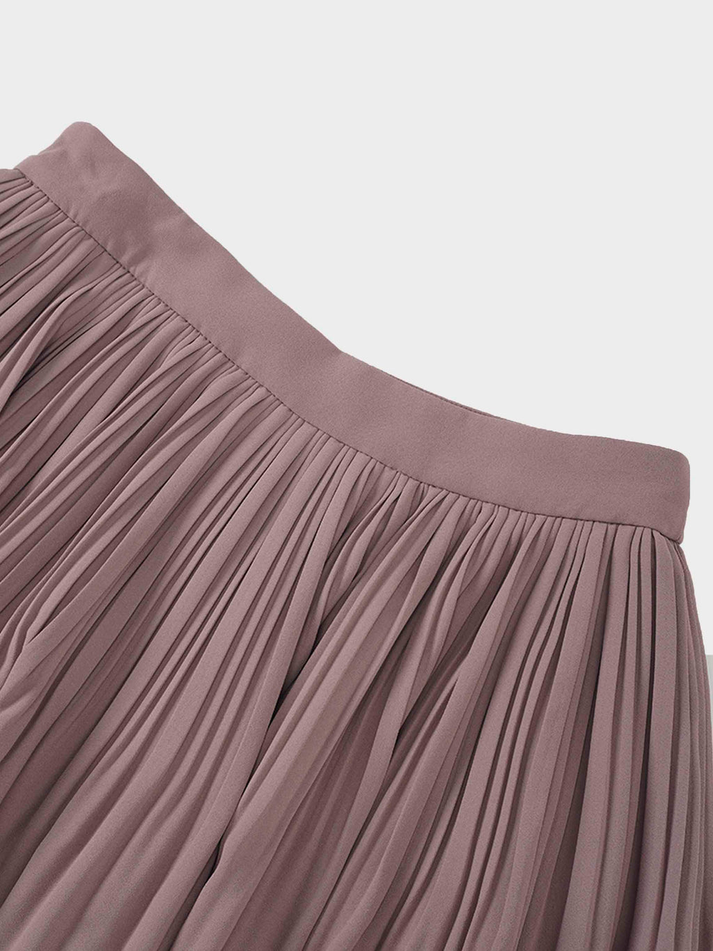 Pleated Layer Skirt 37"-Mocha Mousse