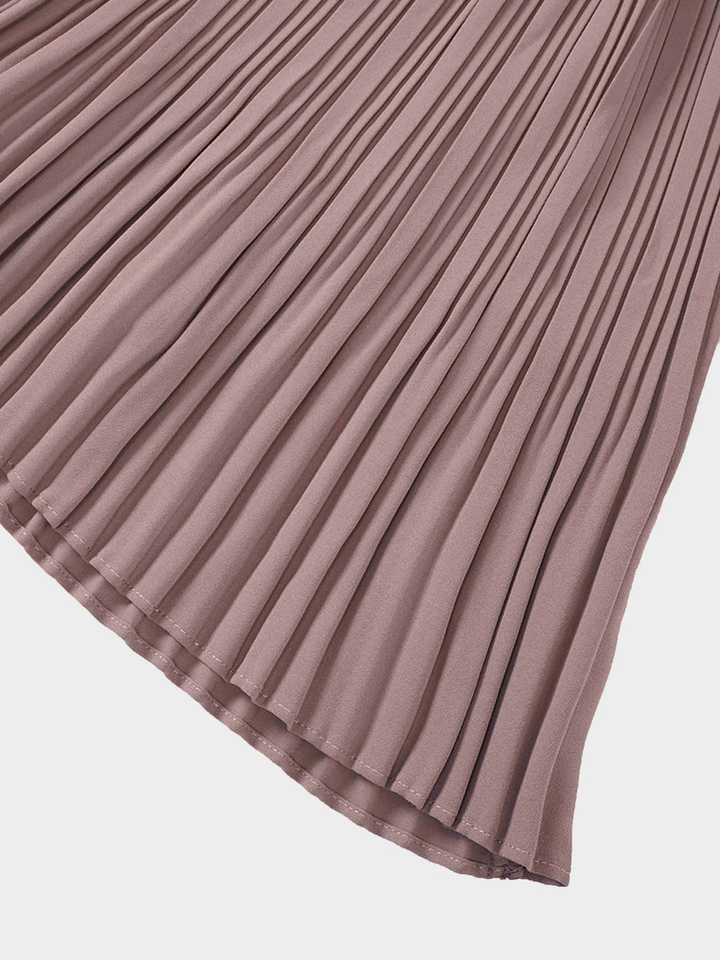 Pleated Layer Skirt 37"-Mocha Mousse