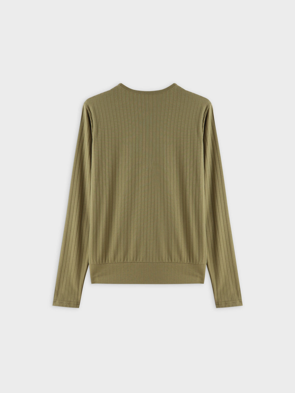 Ribbed High V Bomber-Olive